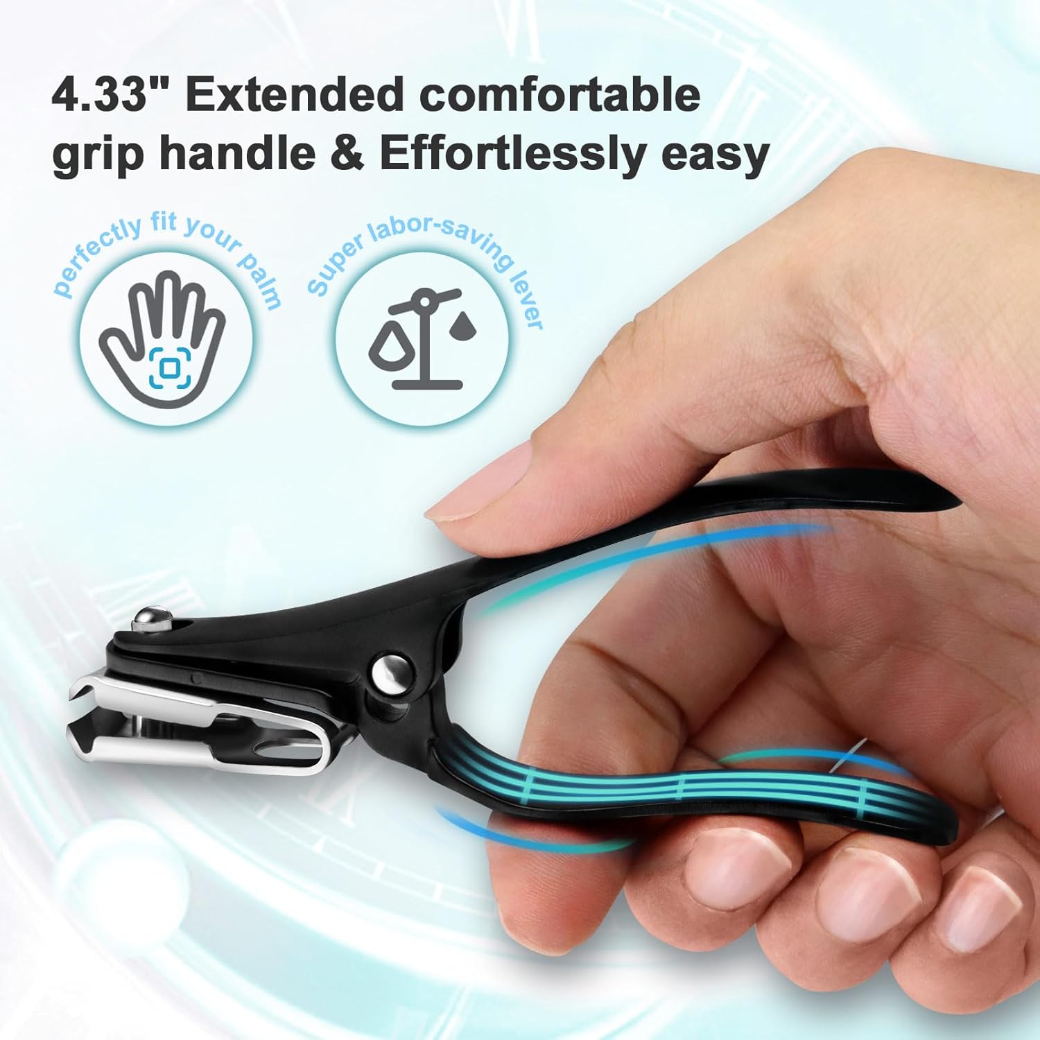 Nail Clippers for Seniors Fingernail and Toenails, 360° Rotating Head Ergonomic Long Handle Premium Steel Nail Trimmer for Men Women - Image 5