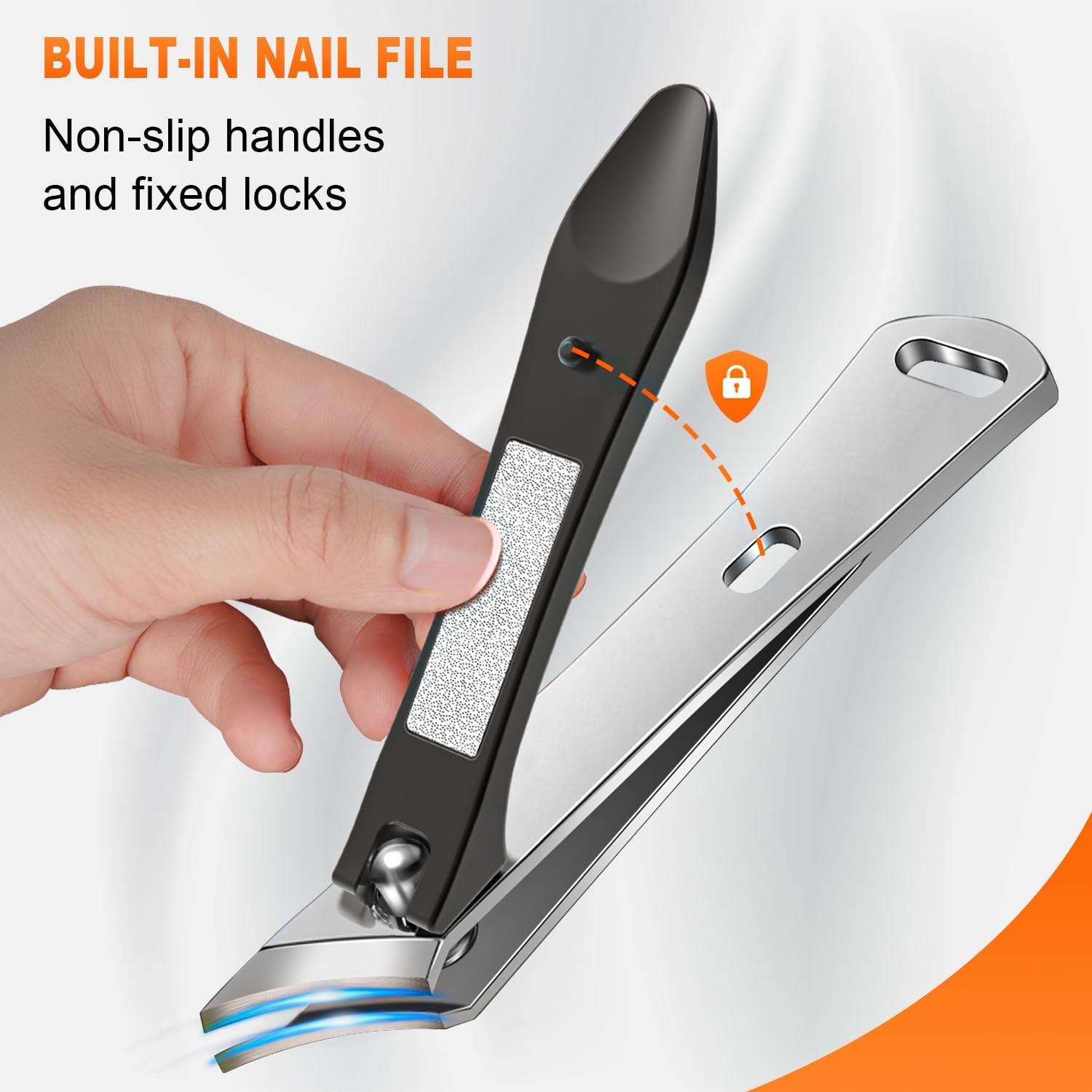 Nail Clippers Set, CLPPNA Angled Head Long Handled Toenail Clippers for Thick Toenails, Sharp Heavy Duty Ingrown Toenail Clippers with Wide Jaw, Podiatrist Nail Clippers for Seniors and Men - Image 5