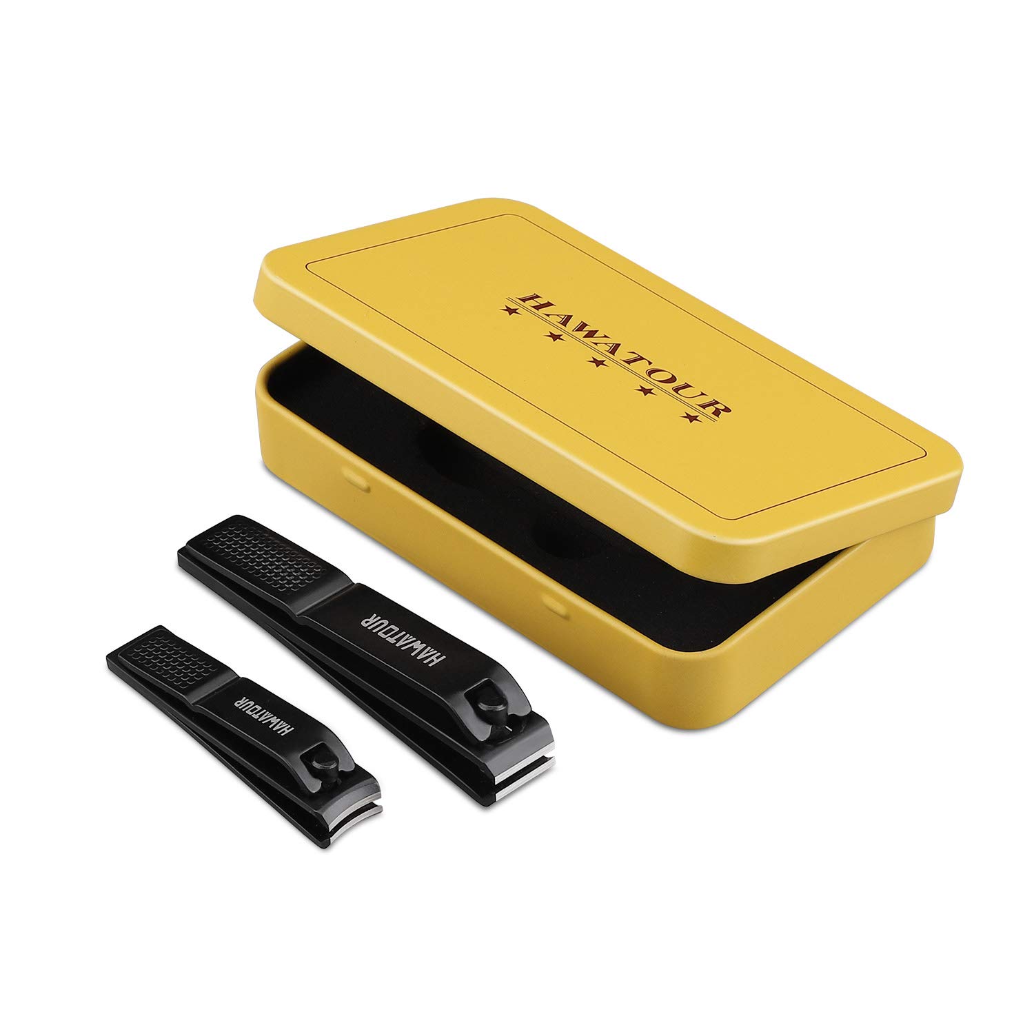 Nail Clippers Set, Ultra Sharp Sturdy Fingernail and Toenail Clipper Cutters with Visibly Tin Case, Black - Image 2