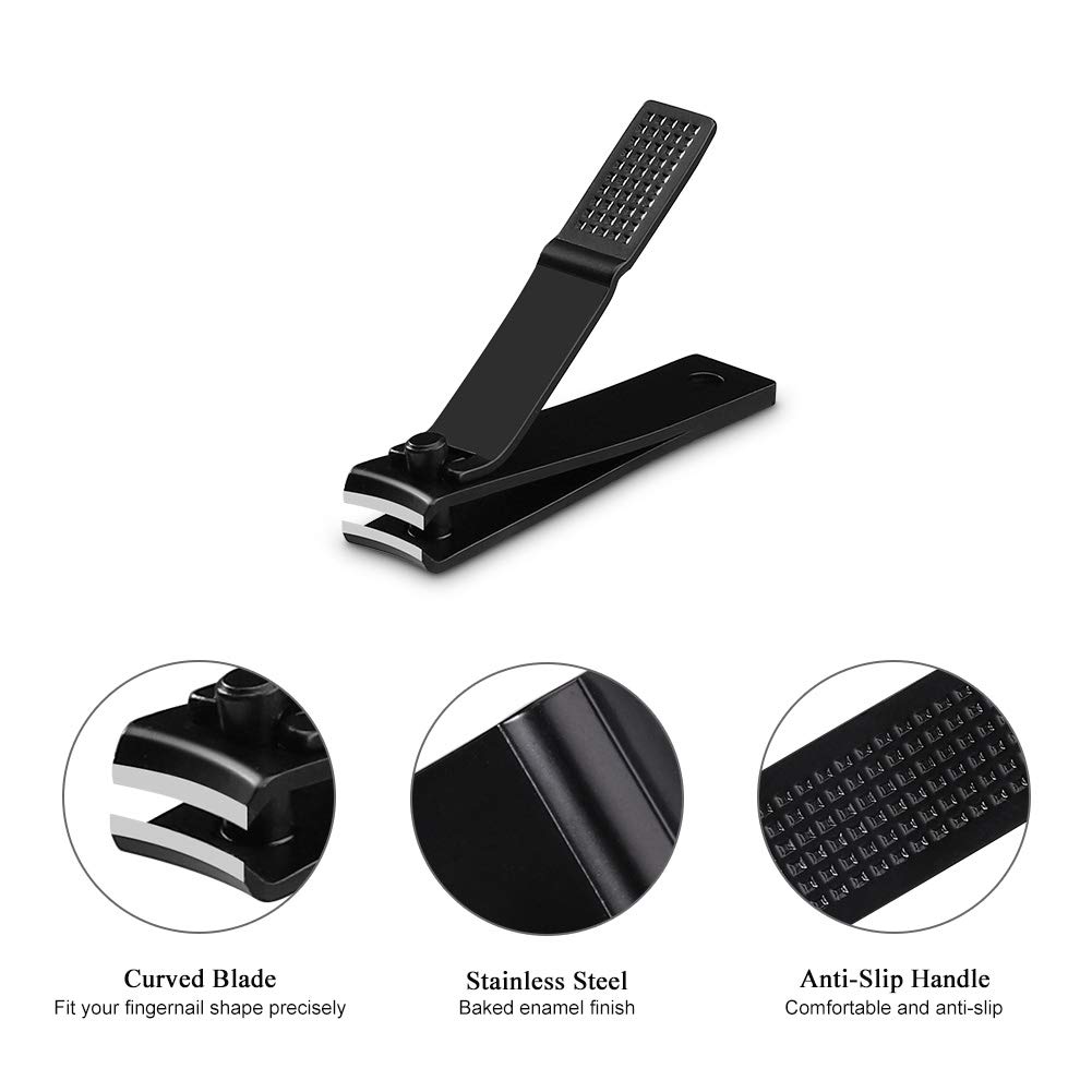 Nail Clippers Set, Ultra Sharp Sturdy Fingernail and Toenail Clipper Cutters with Visibly Tin Case, Black - Image 5