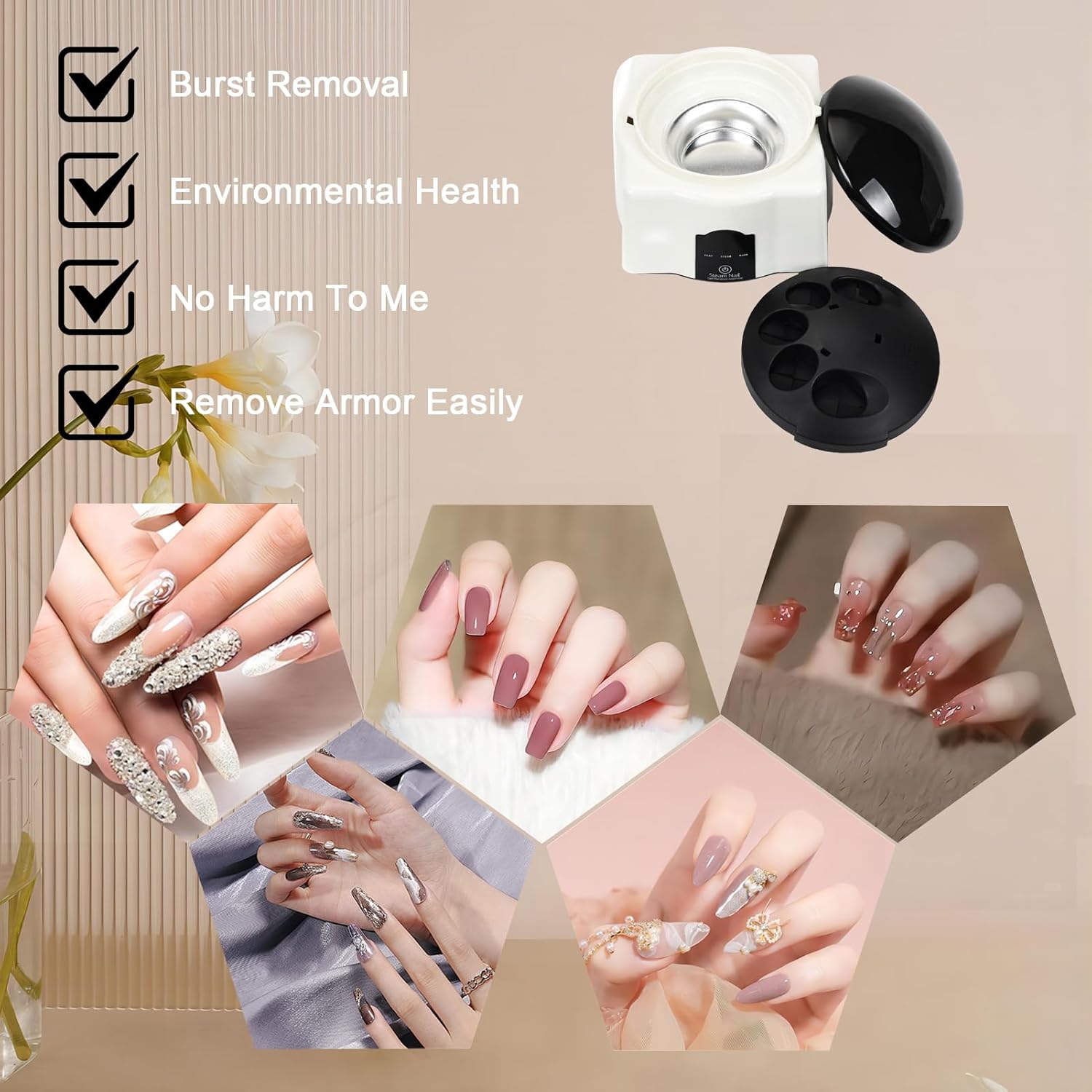 Nail Polish Remover Machine, 36W Portable Automatic Gel Polish Remover Machine UV Nail Polish Remover for Beauty Salon & Home Use - Image 6
