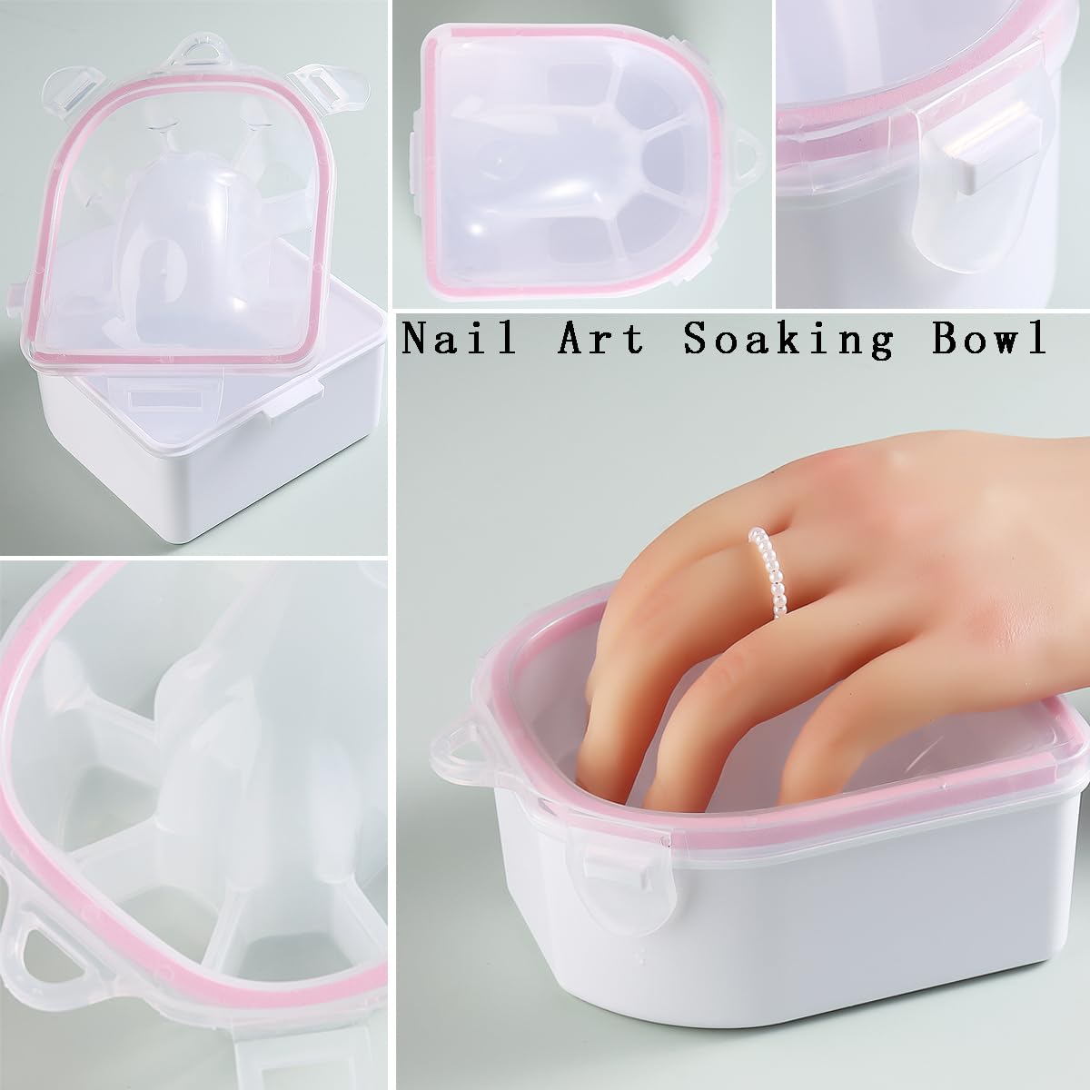 Nail Soaking Bowl, 1PCS Soak Off Gel Polish Dip Powder Remover Manicure Bowl for Hand with Stainless Steel Cuticle Peeler, Cuticle Pusher, Acetone for Acrylic Nail Supplies (Nail Polish Removers Kit1) - Image 2