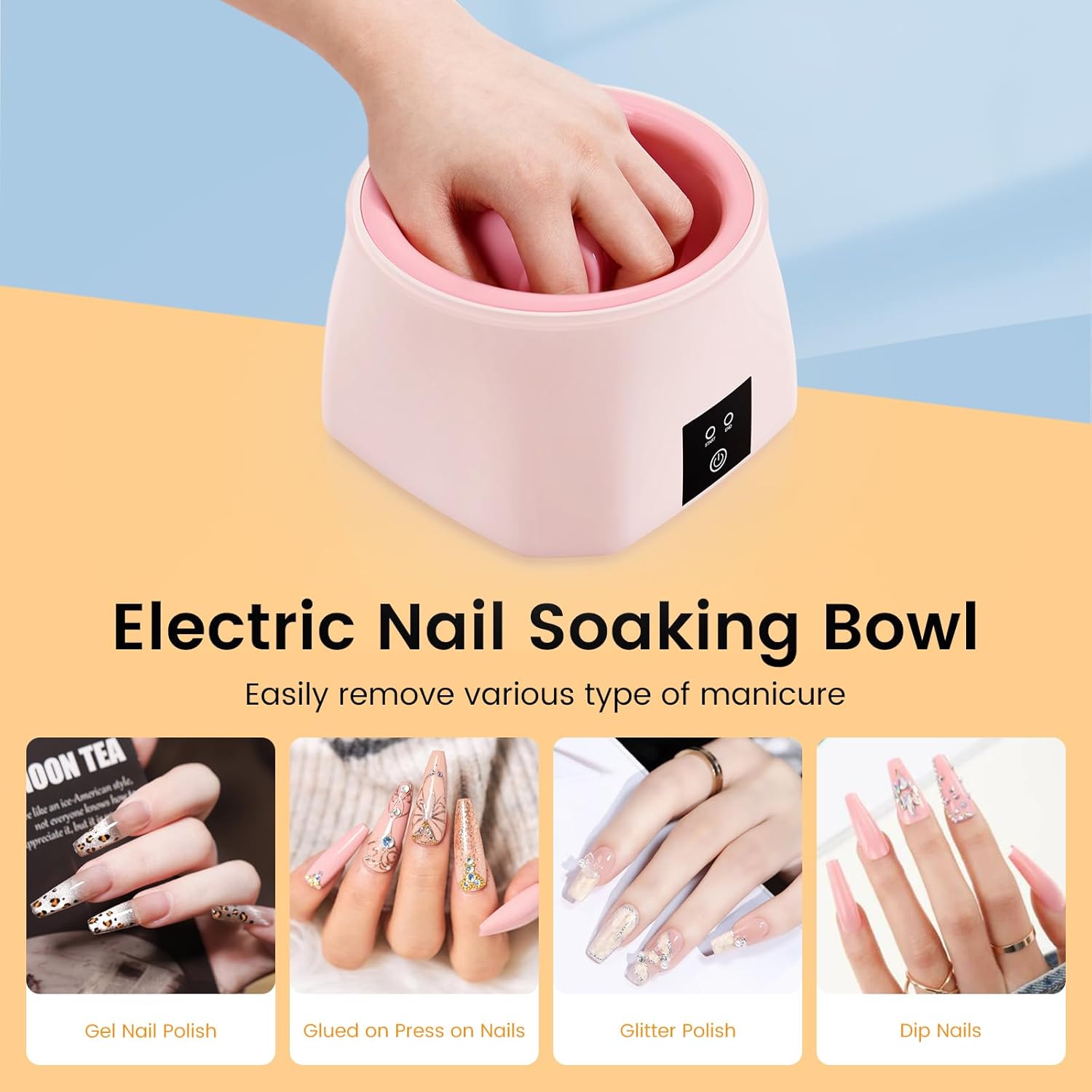 Nail Soaking Bowl Acetone Proof: 50% Faster Heated Electric Manicure Bowls Nail Soaking - Soak off Gel Dip Acrylic Nail Remover Bowl for Salon Home - Image 2