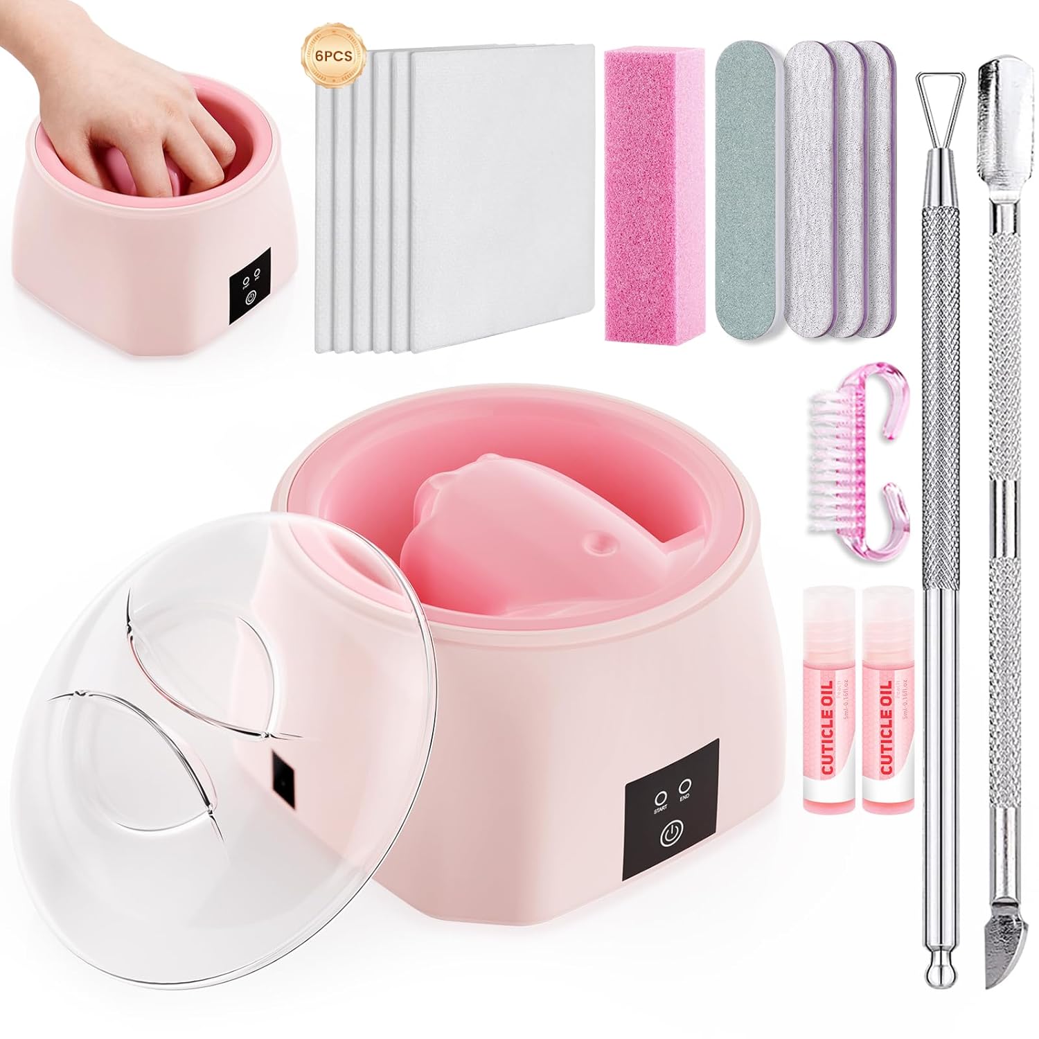 Nail Soaking Bowl Acetone Proof: 50% Faster Heated Electric Manicure Bowls Nail Soaking - Soak off Gel Dip Acrylic Nail Remover Bowl for Salon Home