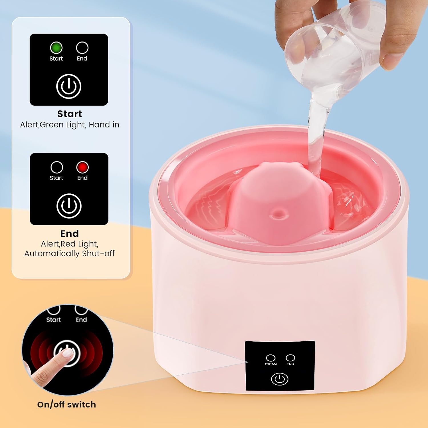 Nail Soaking Bowl Acetone Proof: 50% Faster Heated Electric Manicure Bowls Nail Soaking - Soak off Gel Dip Acrylic Nail Remover Bowl for Salon Home - Image 7
