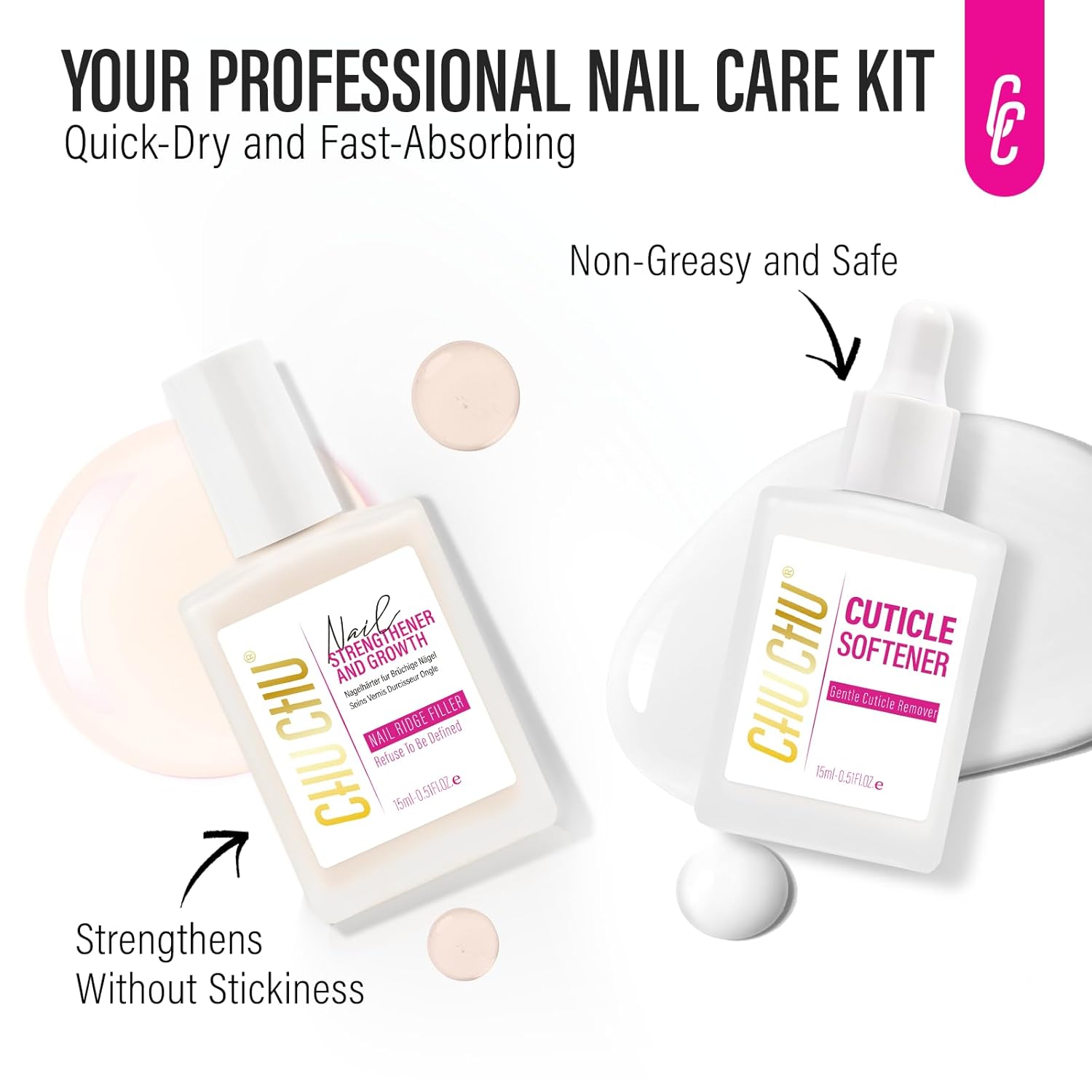 Milky White Nail Strengthener and Growth Set with Cuticle Softener for Weak Nails - Image 6