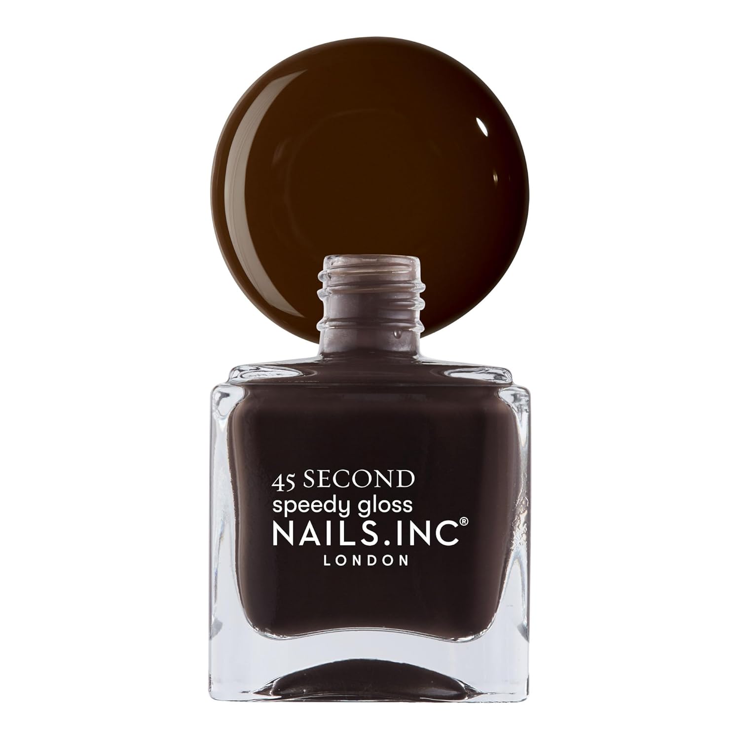 Nails Inc 45 Second Speedy Gloss, Chelsea, Dark Brown, Glossy, No Chip, Long Lasting, Quick Dry, Air Dry, Professional Manicures & Pedicures, Fingernails & Toenails, Vegan Nail Polish, 0.47 Fl Oz - Image 2