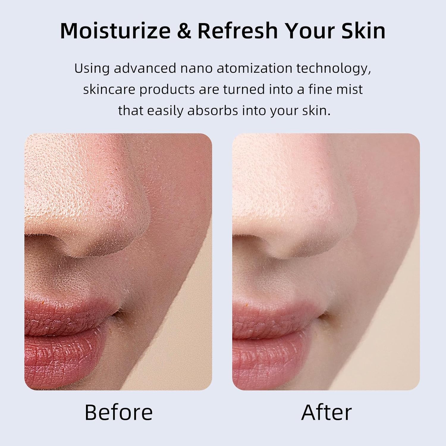Nano Facial Steamer - Rechargeable & Portable High Pressure Face Oxygen Sprayer Machine, 0.3mm Nozzle Micro Mist Skin Hydrator, Essential Water Infusion Facial Spa Treatment, White - Image 4