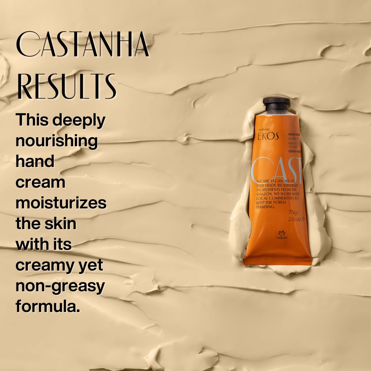natura - Ekos Castanha (Brazil Nut) Hand Cream - Anti-Dryness Hand Balm - 24-Hour Deep Hydration Skin Moisturizer - Vegan Skin Care - Brazilian Beauty Secrets - Self Care & Body Care - 1.41oz (40g) - Image 5