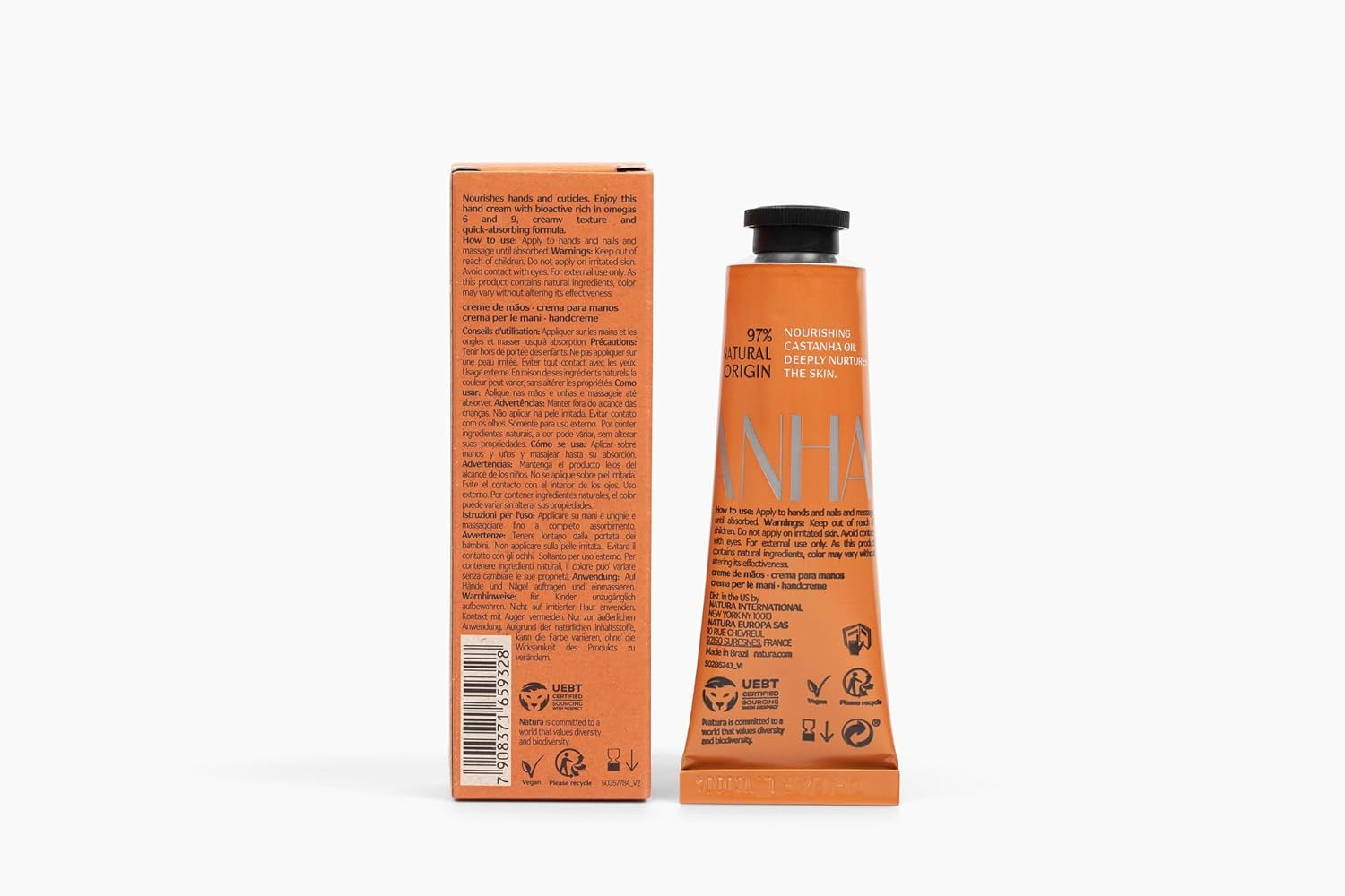 natura - Ekos Castanha (Brazil Nut) Hand Cream - Anti-Dryness Hand Balm - 24-Hour Deep Hydration Skin Moisturizer - Vegan Skin Care - Brazilian Beauty Secrets - Self Care & Body Care - 1.41oz (40g) - Image 7