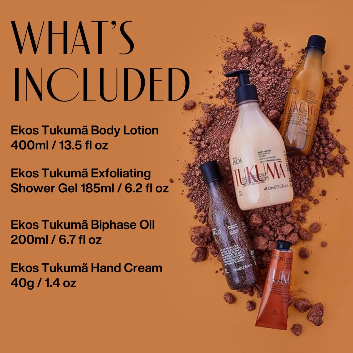 natura - Ekos Tukumã Collection Replenishing Gift Set (4 Products) - Body Lotion, Hand Cream, Shower Oil, and Shower Gel - Gift Box - Vegan Skin Care - Brazilian Beauty Secrets - Self Care & Body Care - Image 3