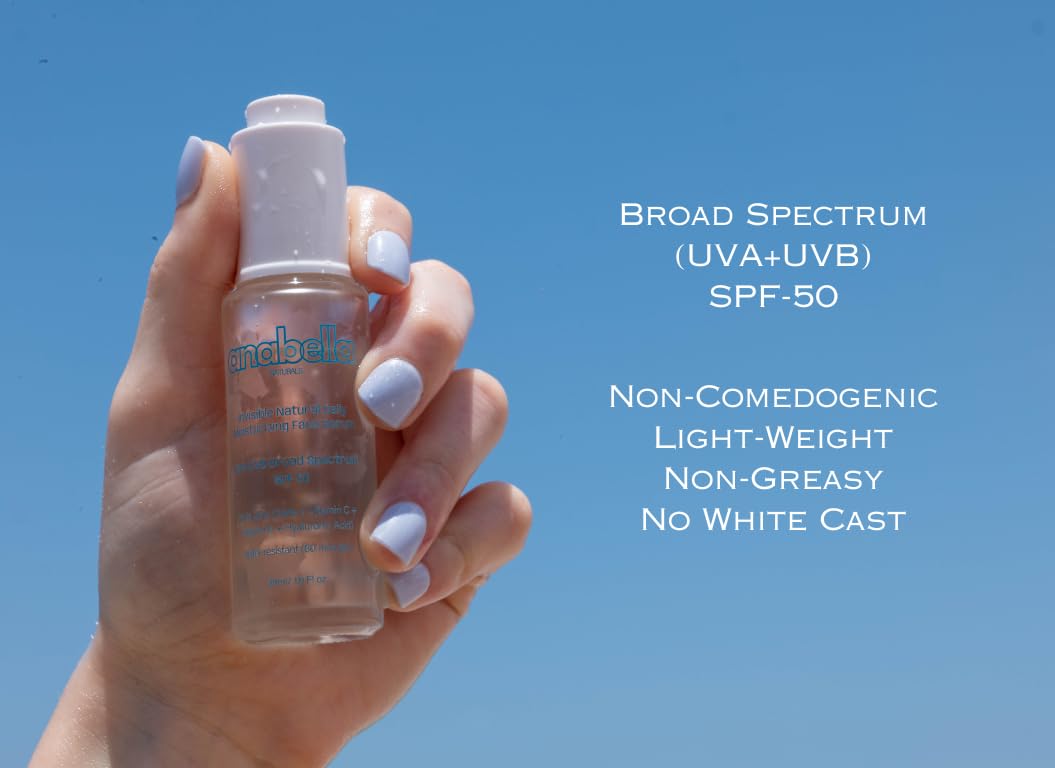 Natural Mineral & Invisible Moisturizing Serum with SPF 50 Lightweight Non-Greasy with Hyaluronic Acid Niacinamide Vitamin C Vitamin E & Non-Nano Zinc-Oxide - Image 3