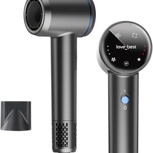 Negative Ionic Blow Dryer, 110000 RPM Professional High-Speed Low Noise Thermo-Control Hair Dryer, Lightweight Blow Dryer with Magnetic Nozzle for Home Travel Salon Women Man