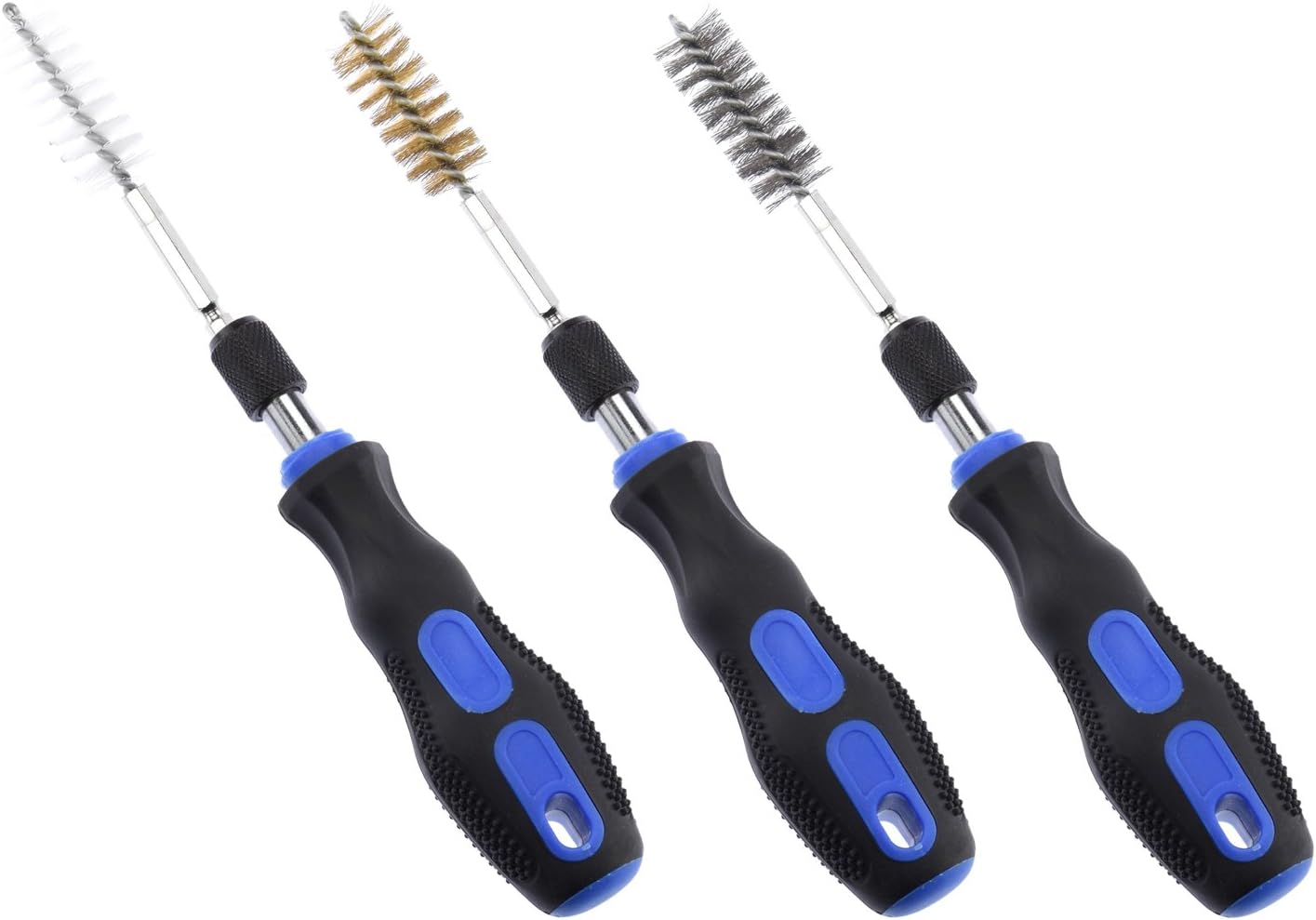 NEIKO 00325A Wire Brush Drill Attachments with 1/4-Inch Hex Shank, SAE and MM Brushes Assortment, Mountable on Power Drill or Die Grinder, 38-Piece Set - Image 8