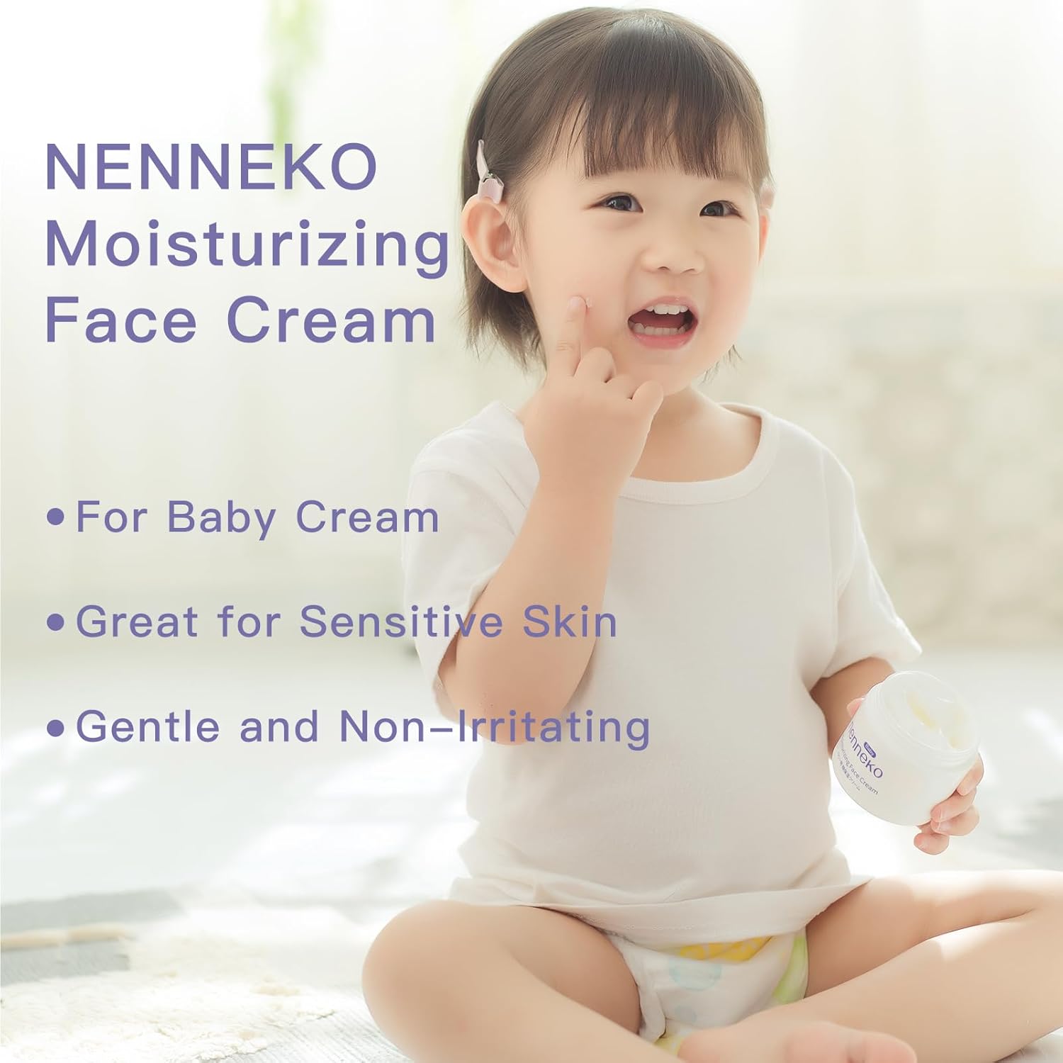 NENNEKO Moisturizing Face Cream – Deep Hydration for Dry, Eczema-Prone & Sensitive Skin | Soothes Irritation, Repairs & Rehydrates | Gentle Baby Face Cream for Soft, Healthy Skin - Image 2