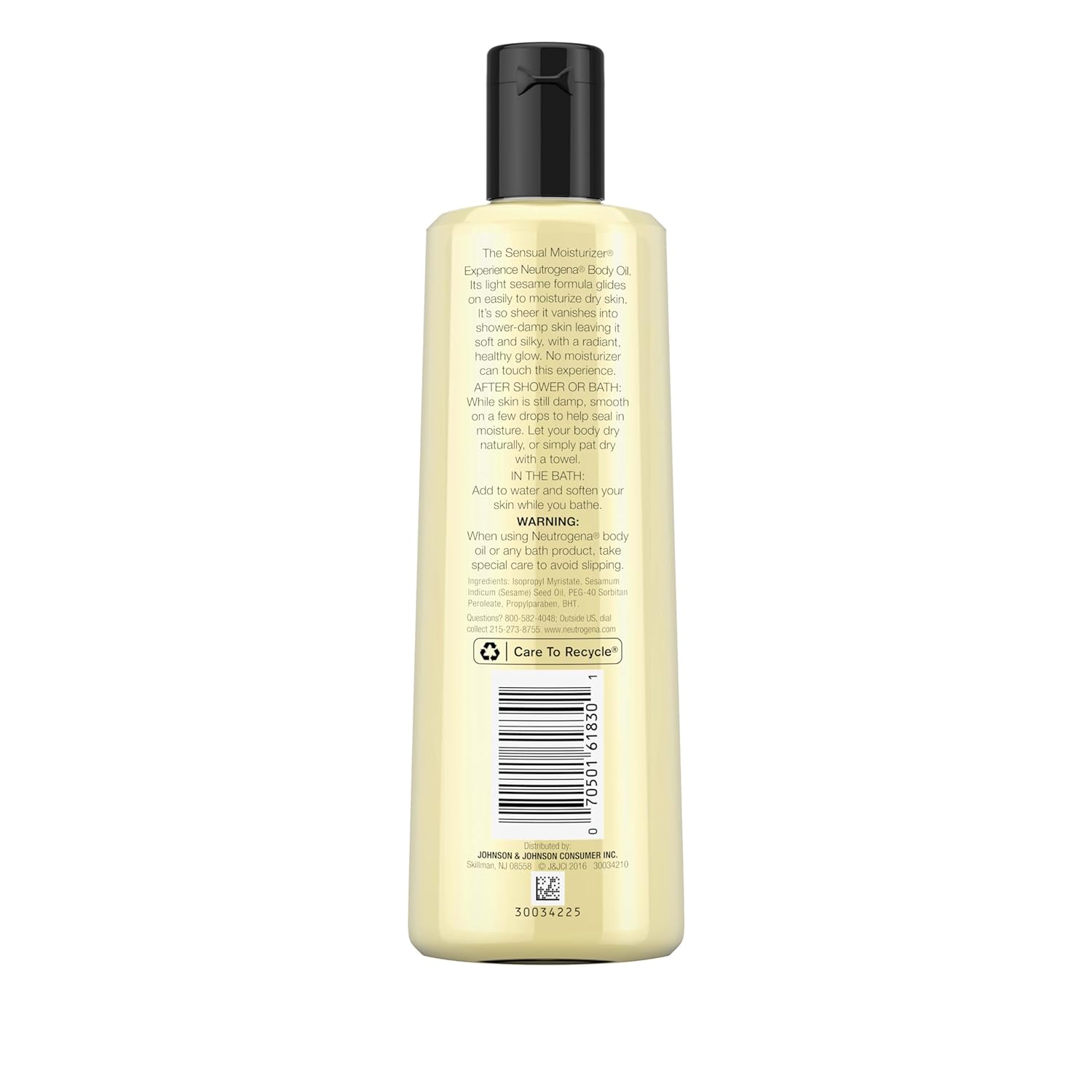 Neutrogena Body Oil Light Sesame Formula, 8.5 fl oz, Fragrance Free Radiant Glow Moisturizer for Dry Skin and Massage Oil with Sesame Oil, Bath & Shower Oil For Smooth and Hydrated Skin - Image 9