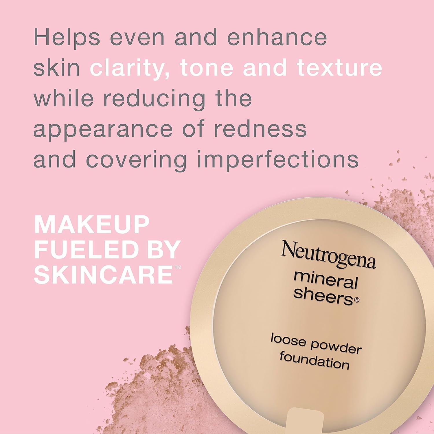 Neutrogena Mineral Sheers Lightweight Loose Powder Makeup Foundation with Vitamins A, C, & E, Sheer to Medium Buildable Coverage, Skin Tone Enhancer, Face Redness Reducer, Classic Ivory 10,.19 oz - Image 2