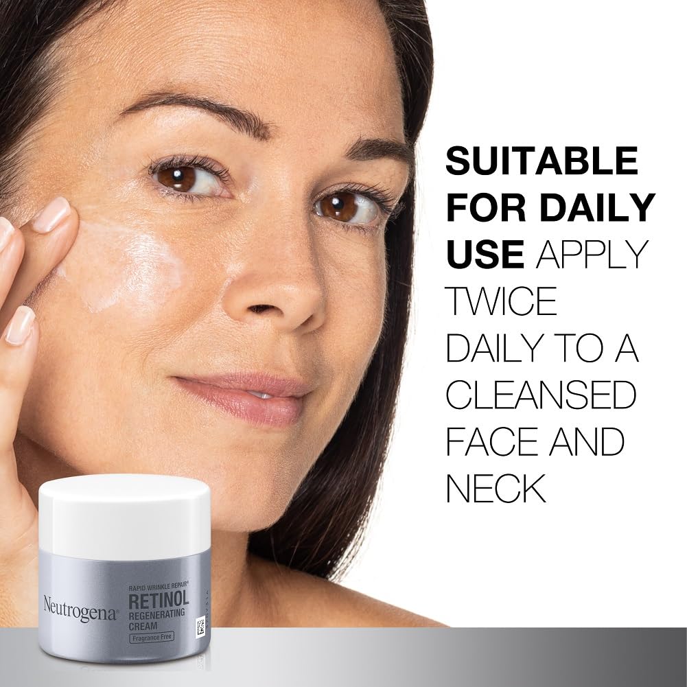 Neutrogena Rapid Wrinkle Repair Retinol Face Moisturizer, Fragrance Free, Daily Anti-Aging Face Cream with Retinol & Hyaluronic Acid to Fight Fine Lines, Wrinkles, & Dark Spots, 1.7 oz - Image 5