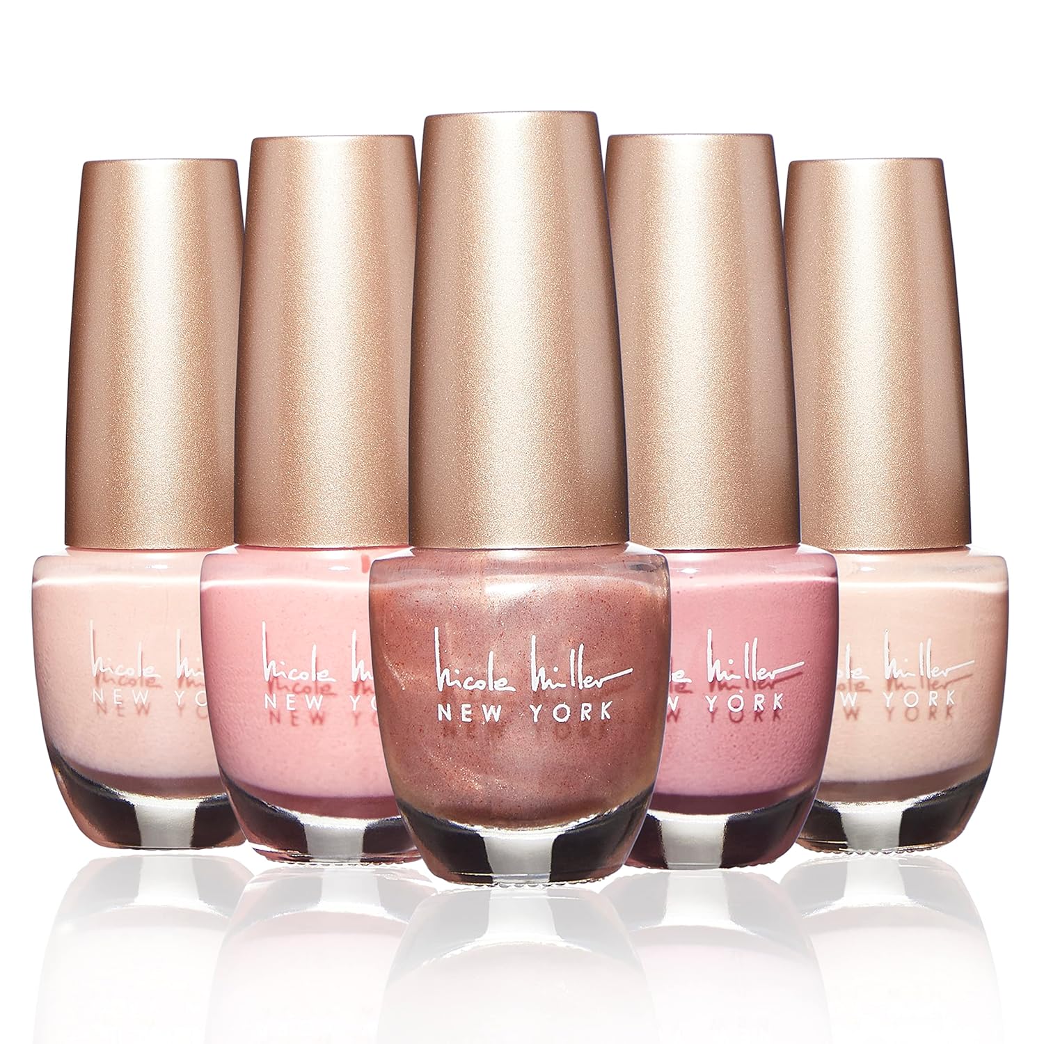 Nicole Miller Nail Polish Collection – Unique Glossy and Shimmery Colors for Women and Girls, Rose Golds