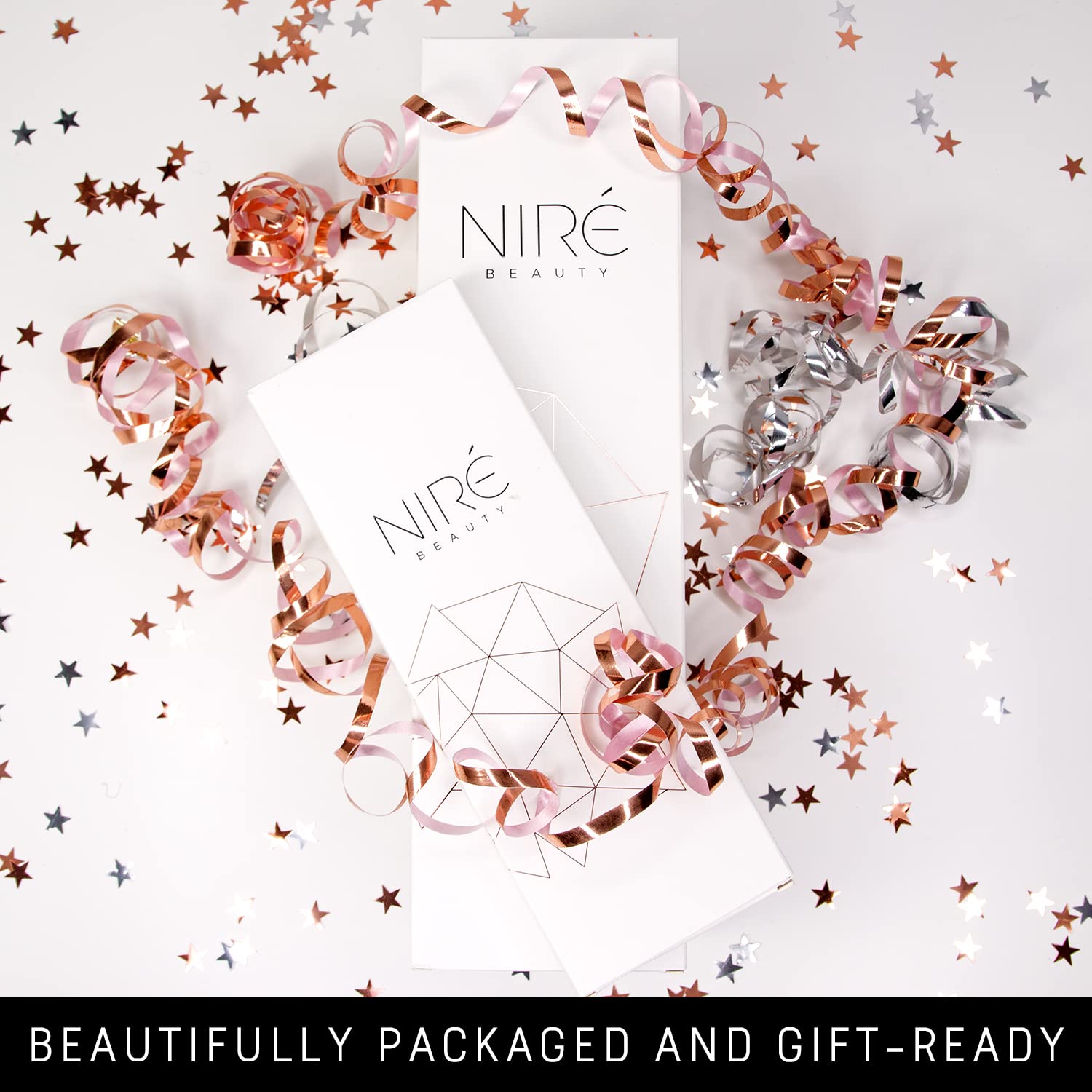 Niré Eye Brush Set - Award Winning Eye Makeup Brushes for Eyes and Brows Including Eye Shadow Brush Set, Eyebrow Brush and Tweezers Rose Gold - Image 3