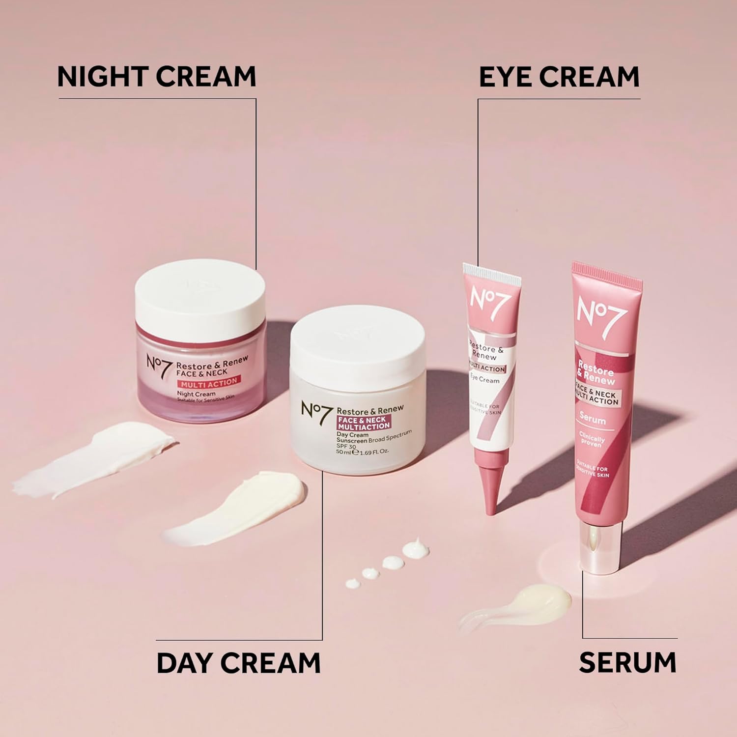 No7 Restore & Renew Multi Action Face & Neck Cream - Nighttime Collagen Peptide Facial Moisturizer - Anti Aging Face Cream Enriched with Hyaluronic Acid, Shea Butter + Vitamin E to Firm Skin (50ml) - Image 7