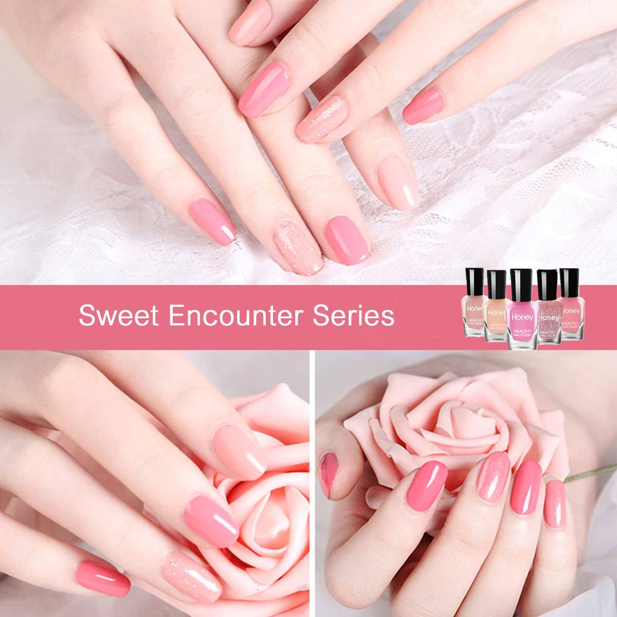 Non Toxic, Easy Peel Off and Fast Dry Nail Polish Set for Pack, Eco Friendly & Organic Water Based Nail Polish for Women,Teens (6 Bottles, 5ML) - Image 4