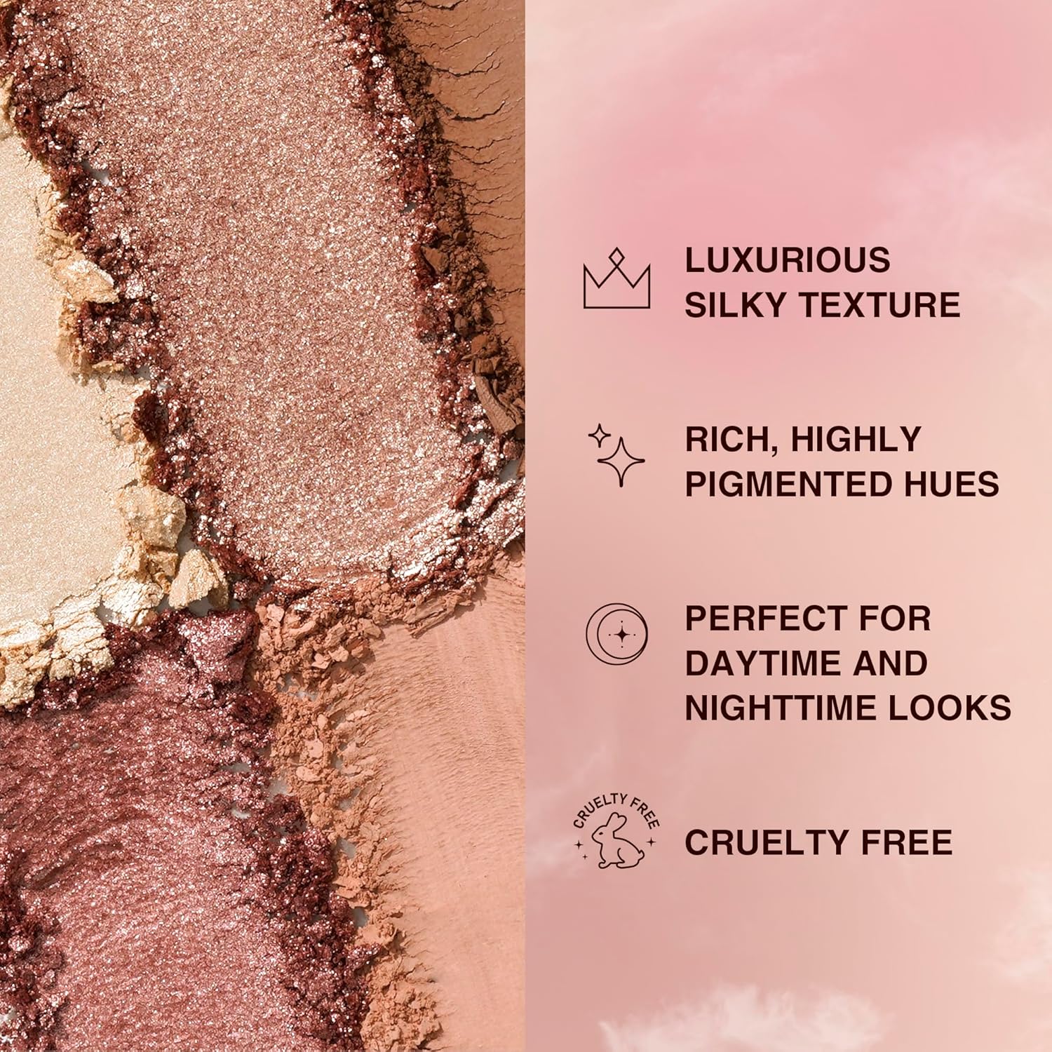 Nude Eyeshadow Palette Her Majesty – 12 High Pigment, Blendable Shades – Long-Lasting & Smudge-Proof – Matte, Satin, Shimmer & Glitter Finishes – 0.47 oz - Image 5