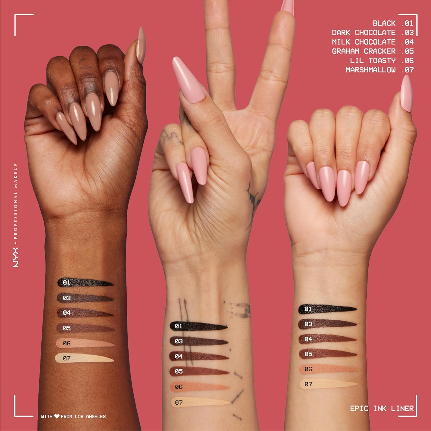 NYX PROFESSIONAL MAKEUP Epic Ink Liner, Waterproof Liquid Eyeliner with Vegan Formula - Milk Chocolate (Brown Matte) - Image 3