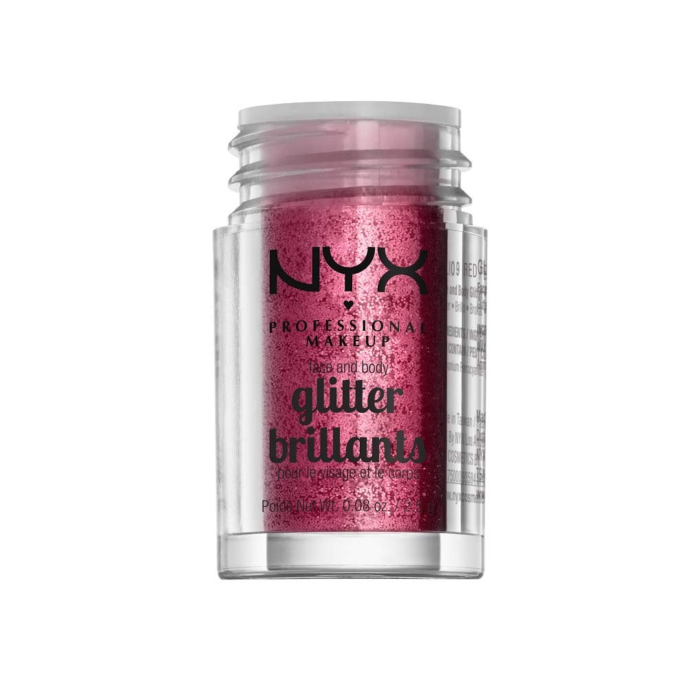 NYX PROFESSIONAL MAKEUP Face & Body Glitter, Red - Image 2