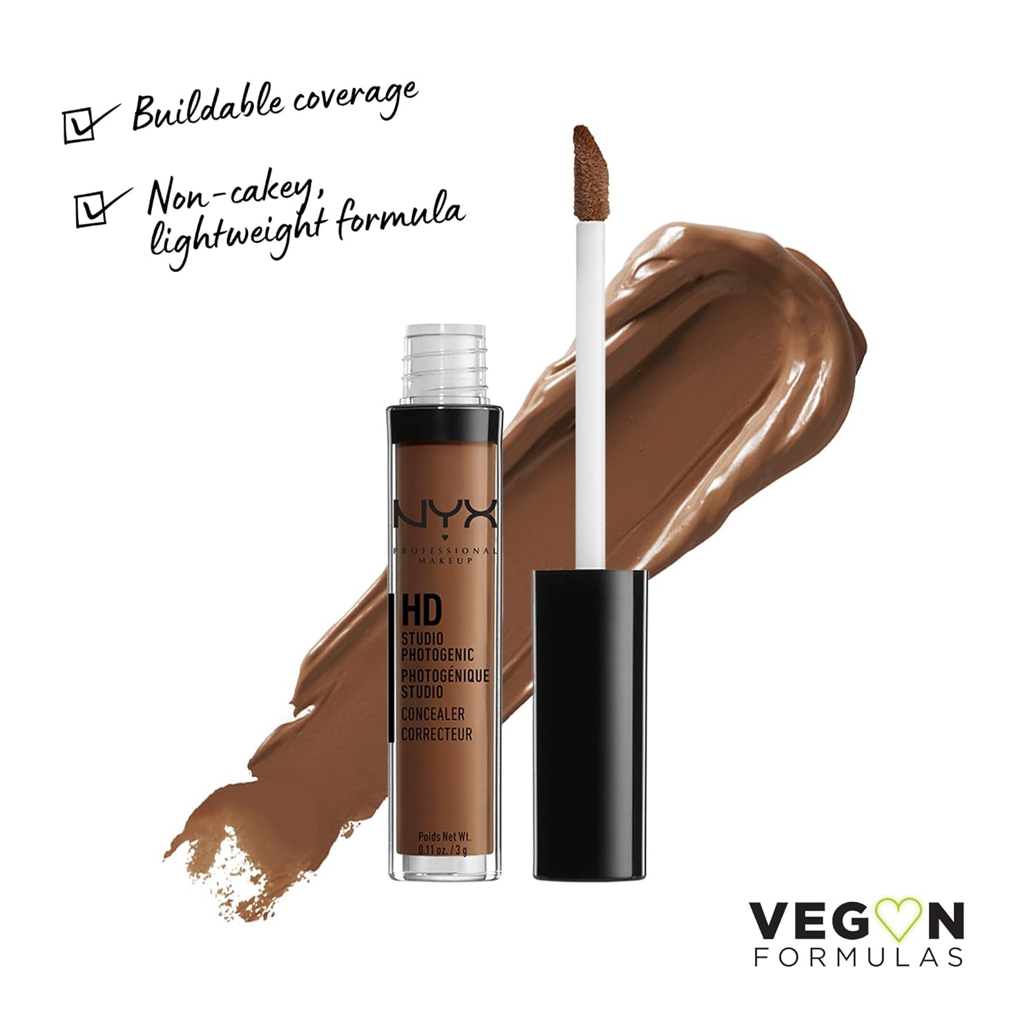 NYX PROFESSIONAL MAKEUP HD Studio Photogenic Concealer Wand, Medium Coverage - Espresso - Image 2