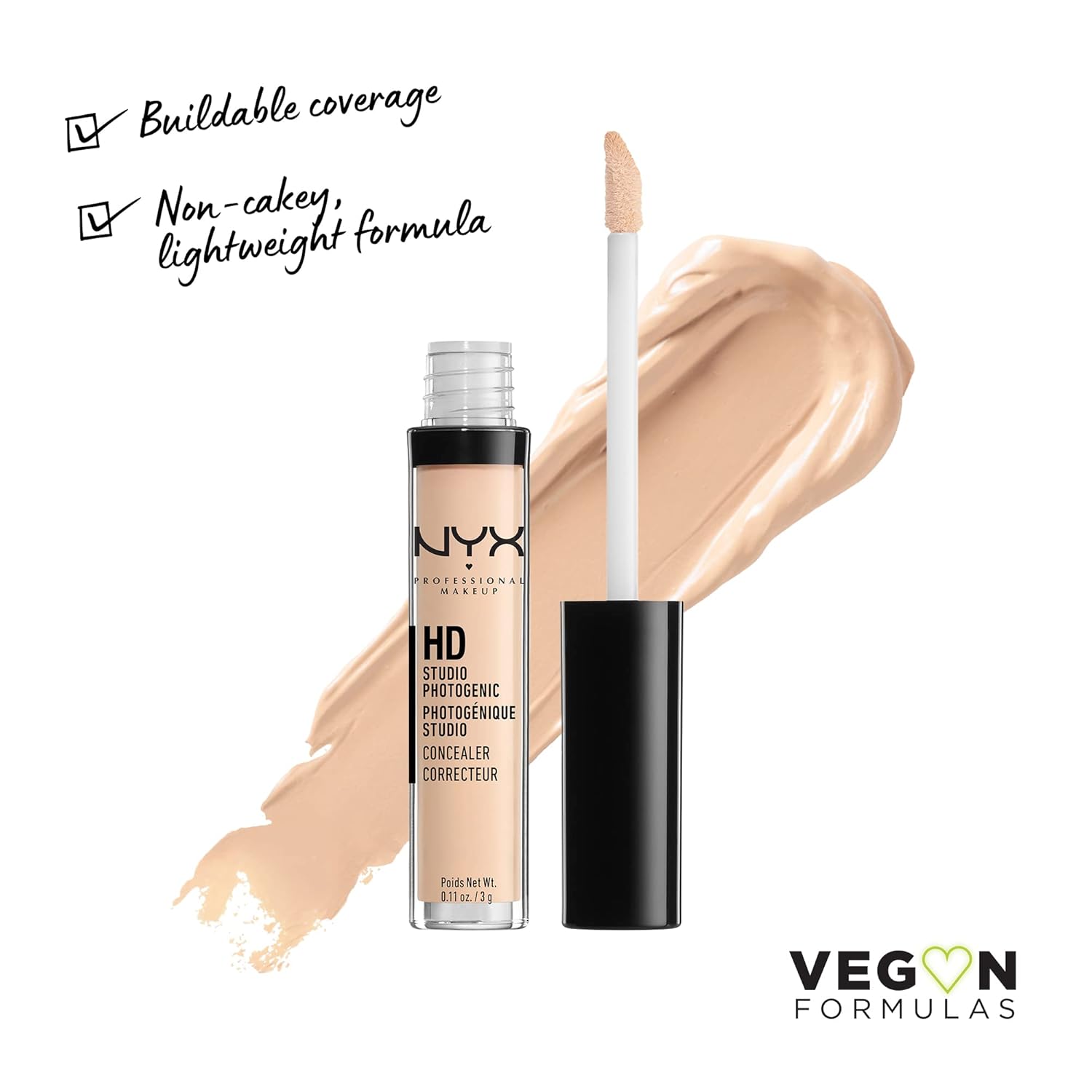 NYX PROFESSIONAL MAKEUP HD Studio Photogenic Concealer Wand, Medium Coverage - Porcelain - Image 2