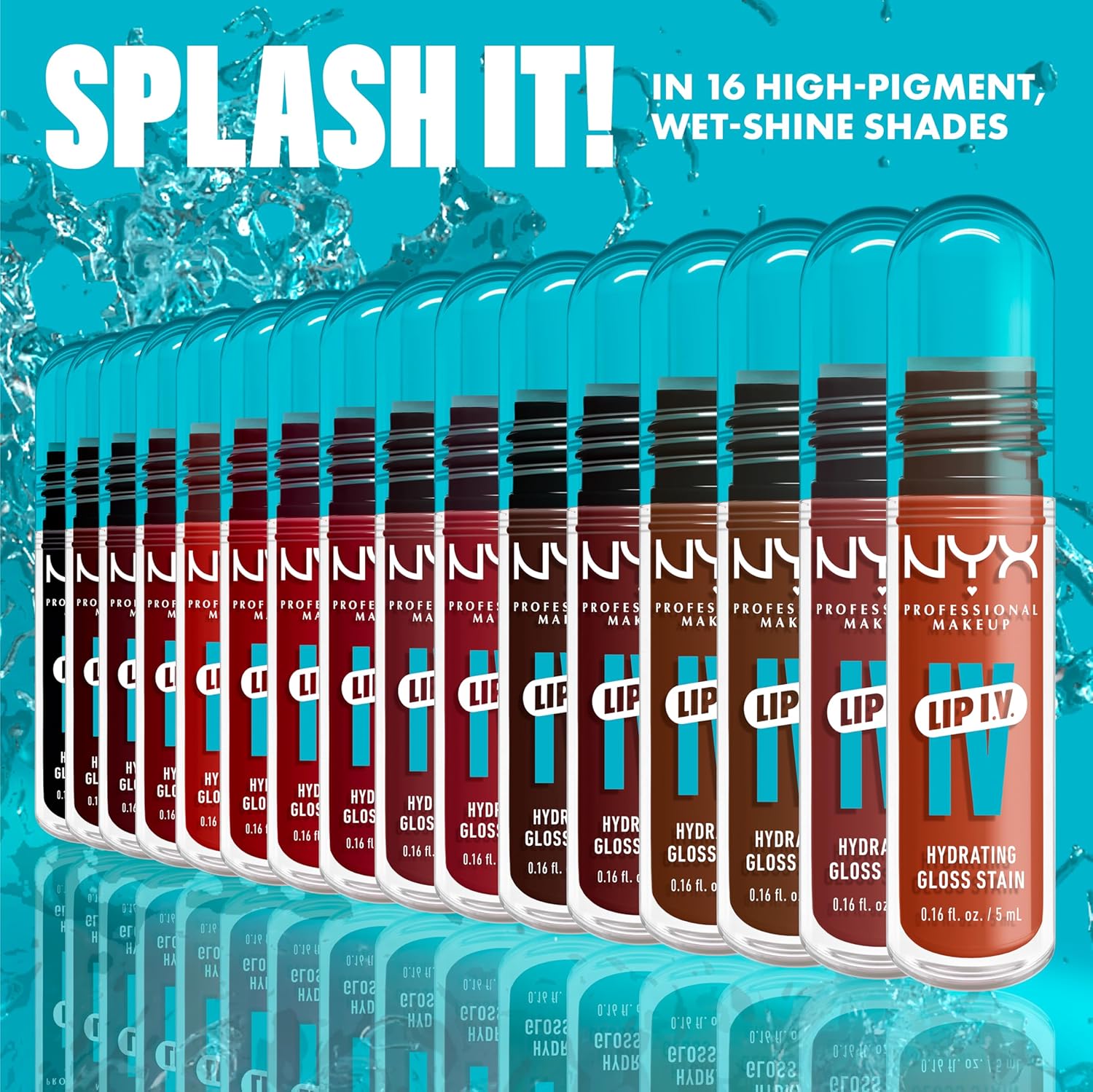 NYX PROFESSIONAL MAKEUP Lip IV Hydrating Glossy Lip Stain with 12HR Hydration - Splash N Spice (Brown) - Image 10