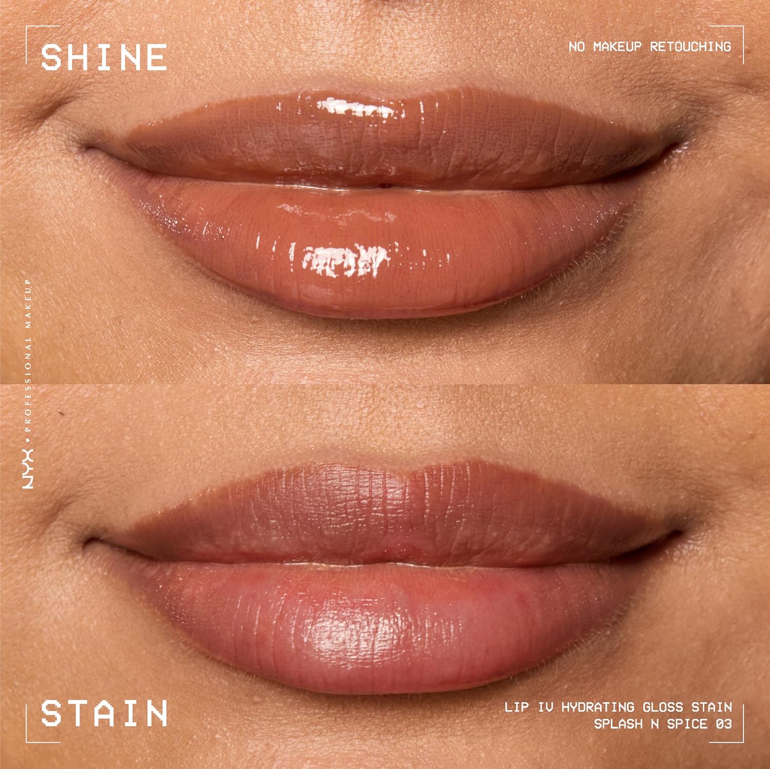 NYX PROFESSIONAL MAKEUP Lip IV Hydrating Glossy Lip Stain with 12HR Hydration - Splash N Spice (Brown) - Image 5