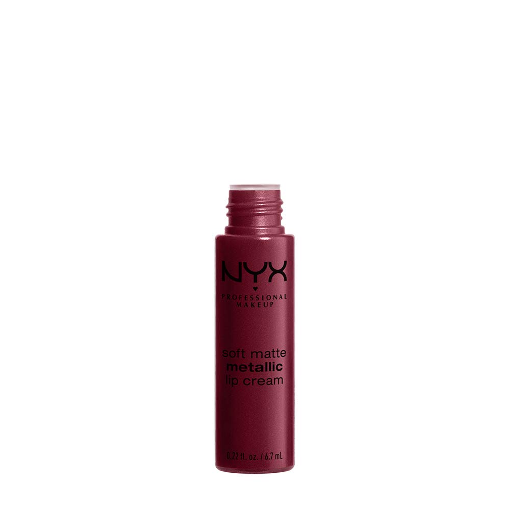 NYX PROFESSIONAL MAKEUP Soft Matte Metallic Lip Cream, Liquid Lipstick - Madrid (Cranberry Red) - Image 3