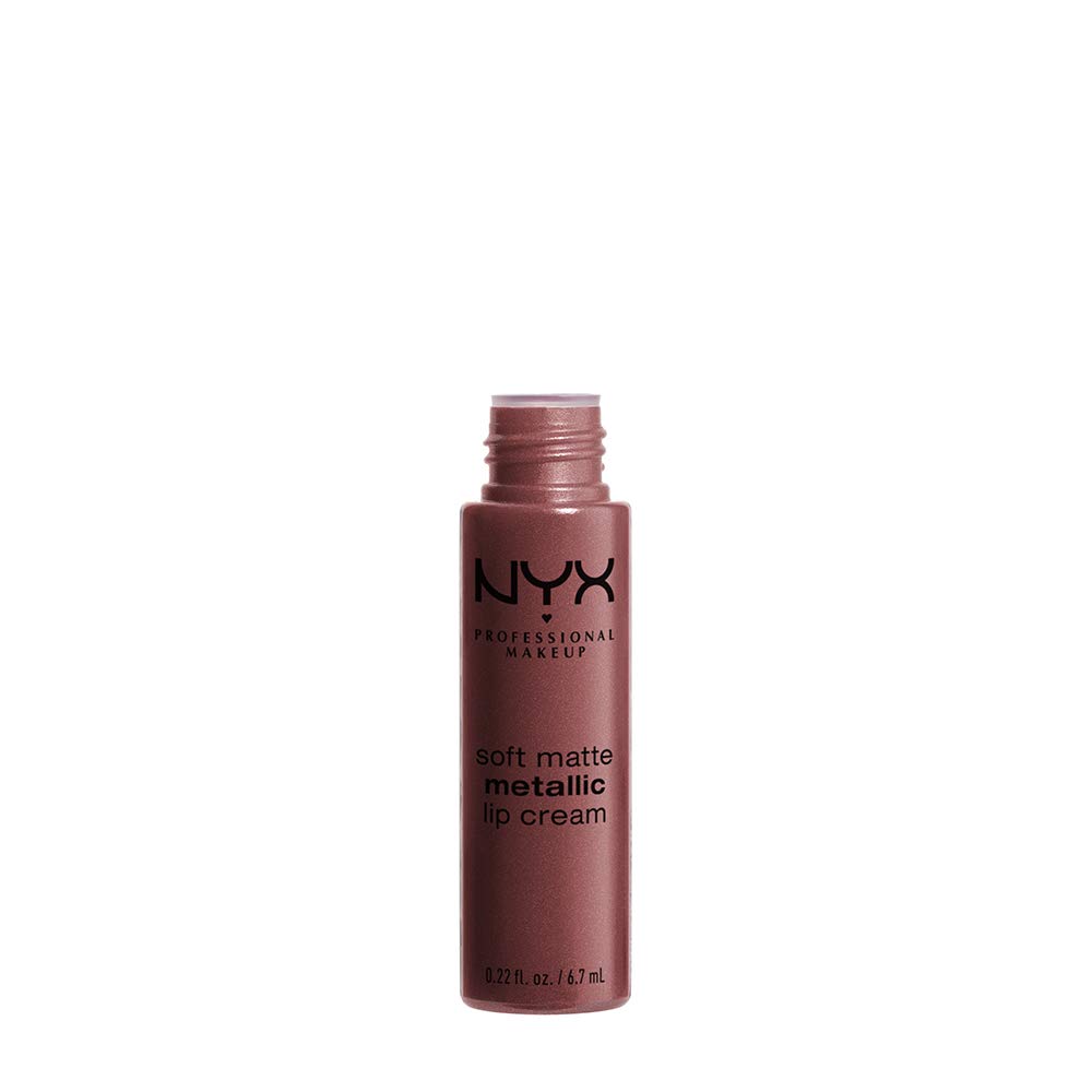 NYX PROFESSIONAL MAKEUP Soft Matte Metallic Lip Cream, Liquid Lipstick - Rome (Medium Nude With Red Undertone) - Image 3