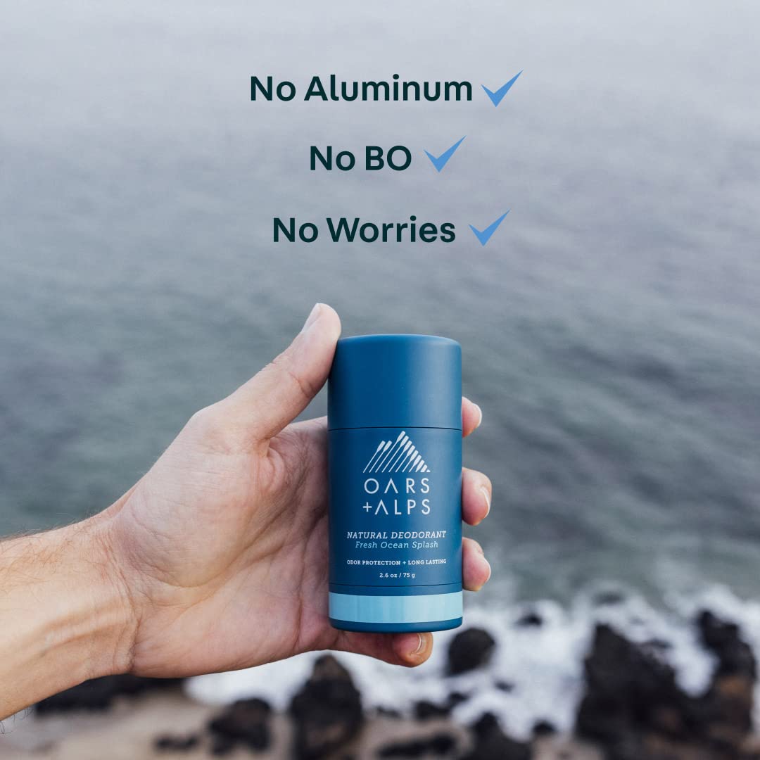 Oars + Alps Aluminum Free Deodorant for Men and Women, Dermatologist Tested and Made with Clean Ingredients, Vegan, Fresh Ocean Splash, 1 Pack, 2.6 Oz - Image 5