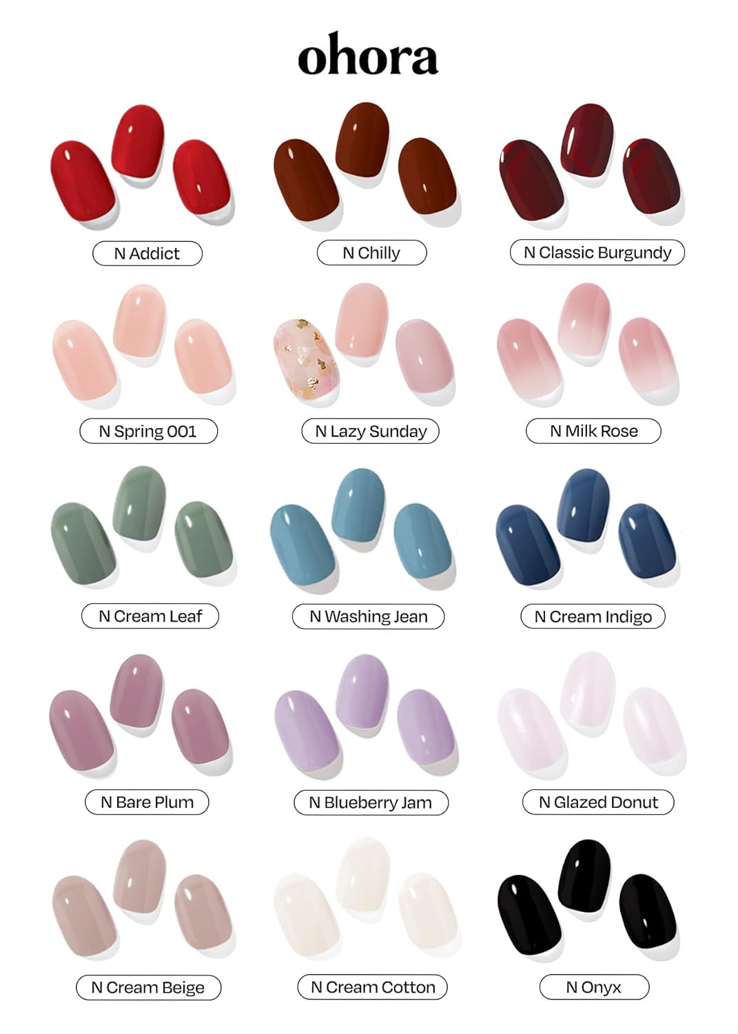 ohora Bundle Set (N Addict Starter Kit) - Red Solid Gel Nail Strips with UV/LED Lamp and Mini Remover, Salon-Quality, Long Lasting, Easy to Apply & Remove - Includes Prep Pads, Nail File, Wooden Stick - Image 7