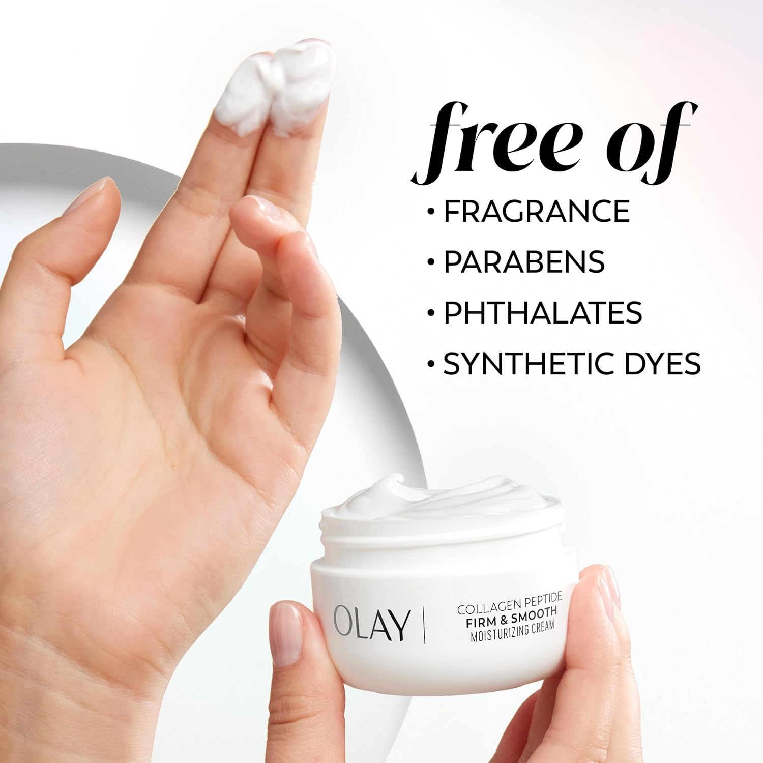Olay Firm & Smooth Collagen Peptide Face Moisturizer, 2 oz Fragrance Free Firming Face Cream for Hydration and Skin Renewal, Recyclable Eco Jar Packaging - Image 6