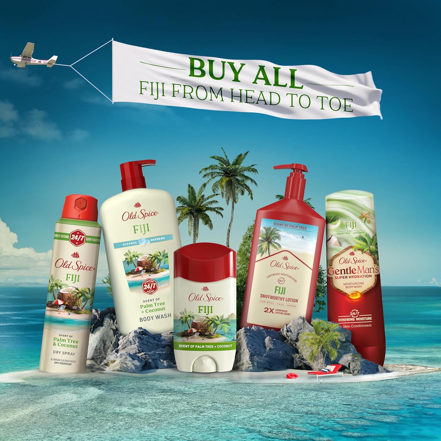Old Spice Body Wash for Men, 24/7 Shower Fresh with Lasting Scent, Cleanse & Refresh, Gentle on Skin, Vitamin B3, Fiji with Palm Tree + Coconut Scent, 25 oz (Pack of 4) - Image 10