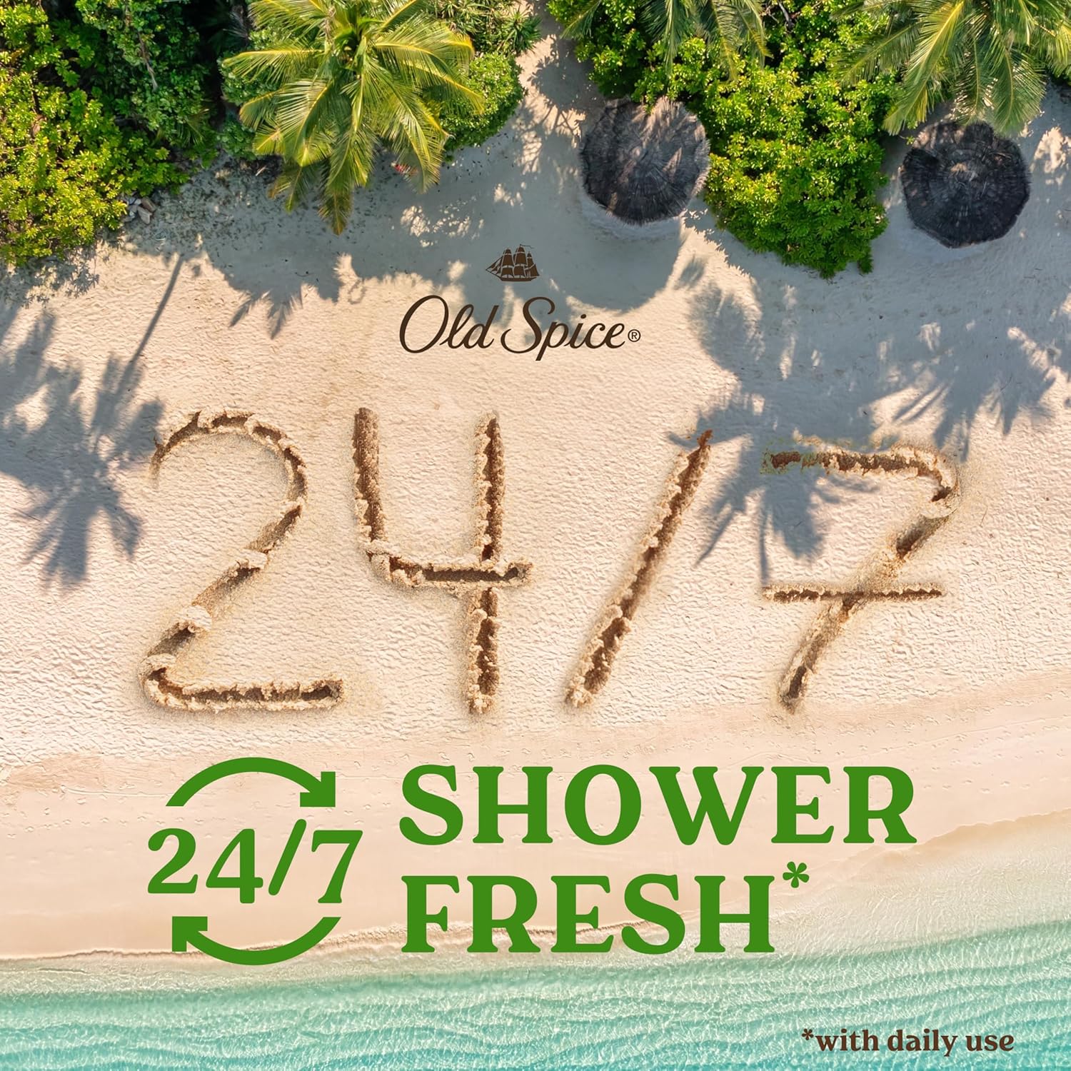 Old Spice Body Wash for Men, 24/7 Shower Fresh with Lasting Scent, Cleanse & Refresh, Gentle on Skin, Vitamin B3, Fiji with Palm Tree + Coconut Scent, 25 oz (Pack of 4) - Image 4
