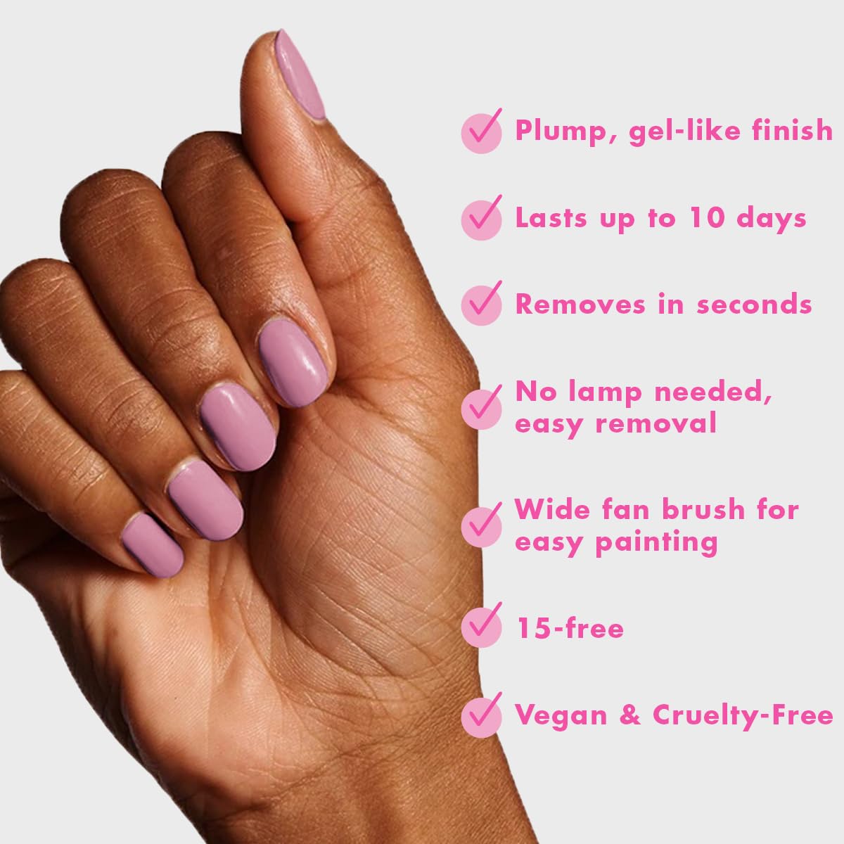 Olive & June Long-Lasting Nail Polish Plump, Gel-Like Finish No Lamp Needed Lasts up to 10 days Salon-Quality Color at Home 15-Free, Vegan & Cruelty-Free Chip-Resistant Shine World Lit - Image 5