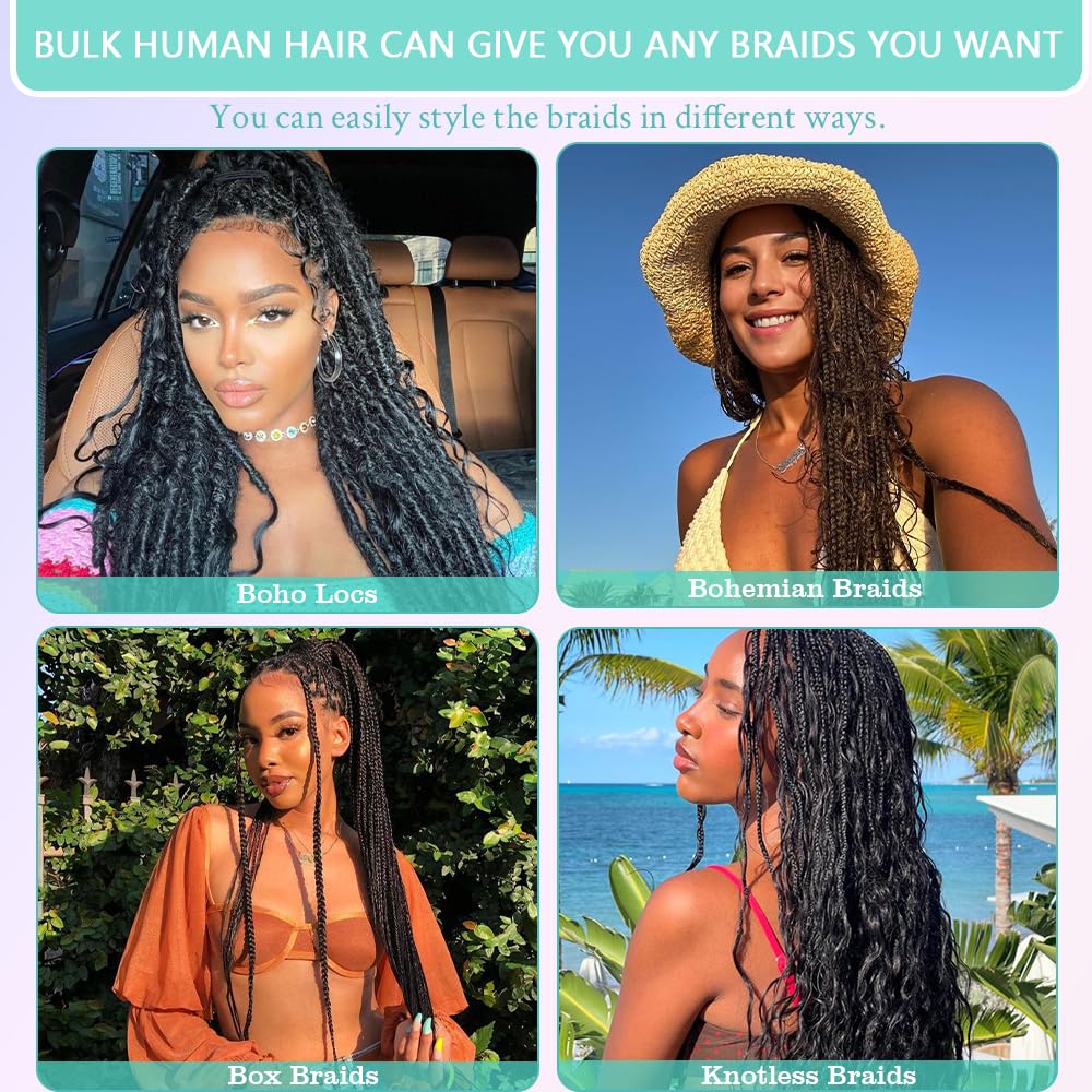 18 Inch Deep Water Wave Ombre Braiding Human Hair Extensions - 6 Bundles 150g - Image 6