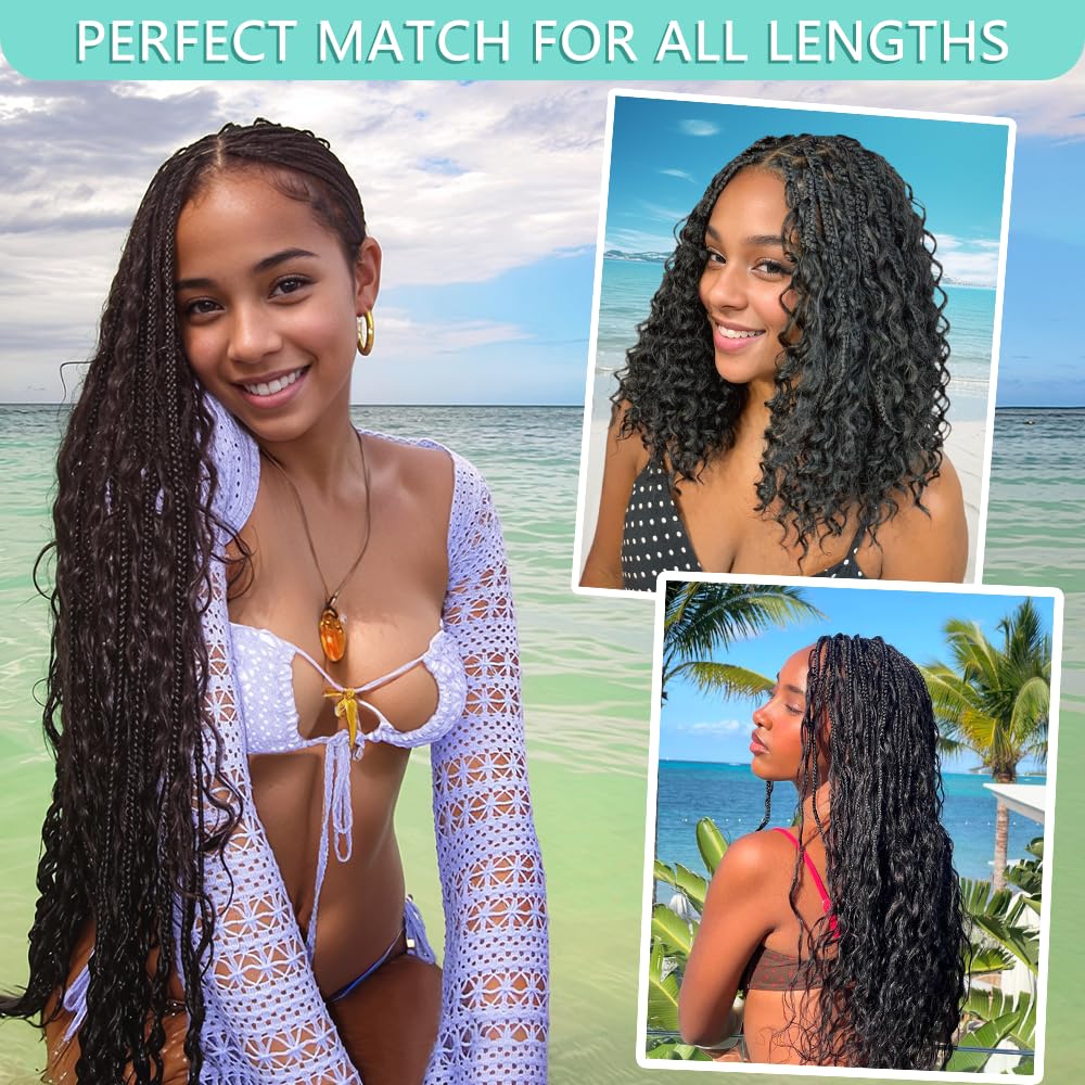 18 Inch Deep Water Wave Ombre Braiding Human Hair Extensions - 6 Bundles 150g - Image 7