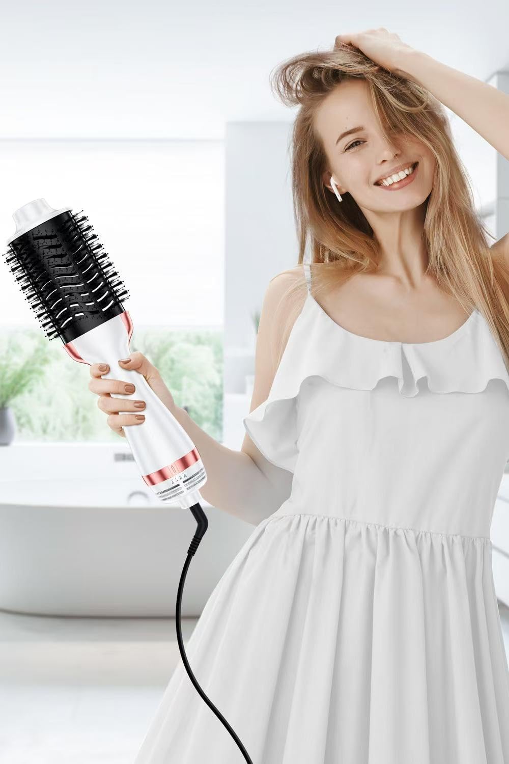 One-Step Volumizer, 1400W Hot Hair Brush Styler, 4 in 1 Brush Blow Dryer with Negative Ion, 3 Heat Settings for Frizz-Free Styling - Image 7