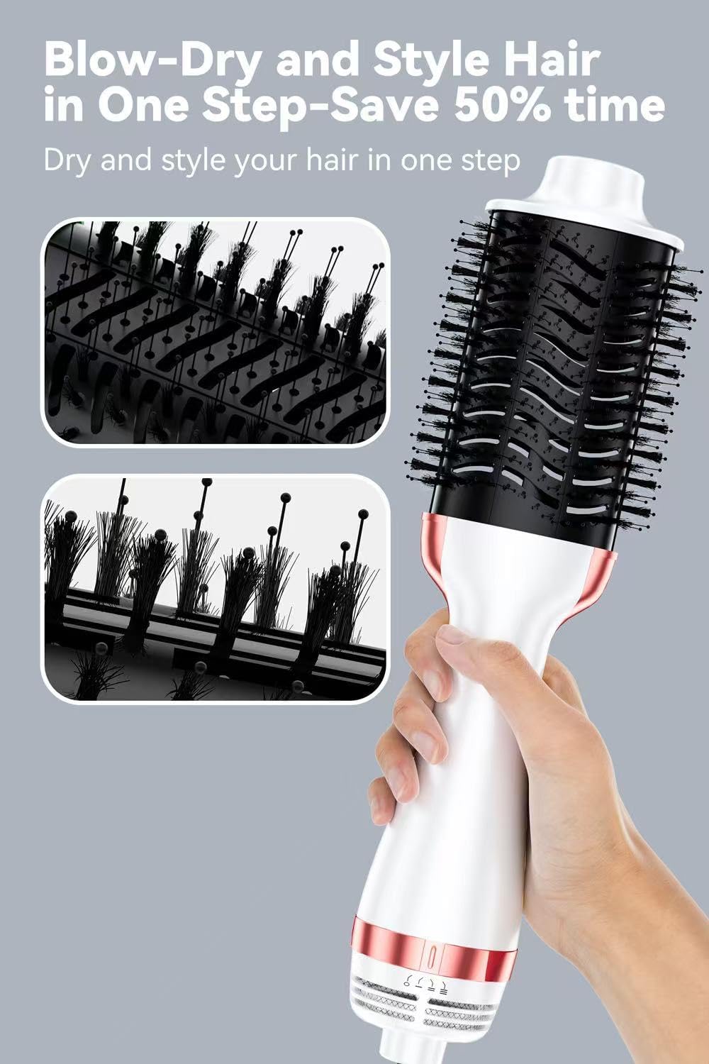 One-Step Volumizer, 1400W Hot Hair Brush Styler, 4 in 1 Brush Blow Dryer with Negative Ion, 3 Heat Settings for Frizz-Free Styling - Image 4