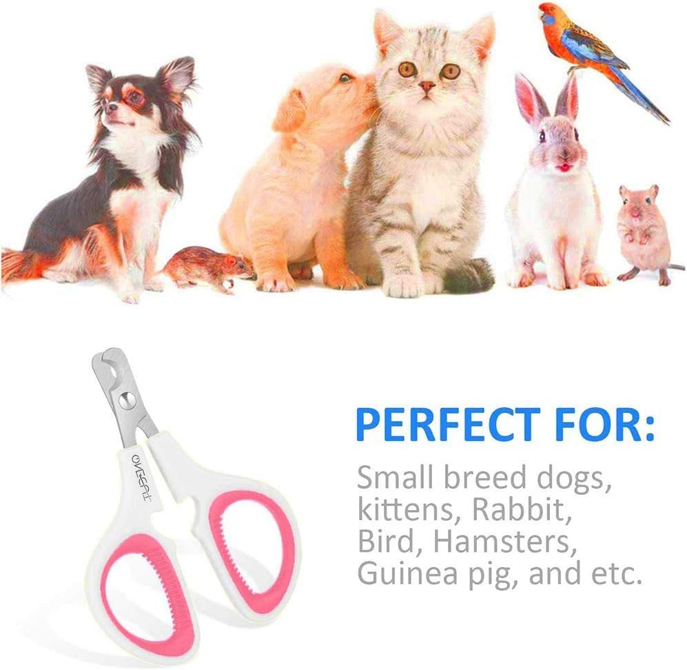 OneCut Pet Nail Clippers, Update Version Cat & Kitten Claw Nail Clippers for Trimming, Professional Pet Nail Clippers Best for a Cat, Puppy,Rabbit, Kitten & Small Dog,Sharp & Safe (Pink) - Image 4