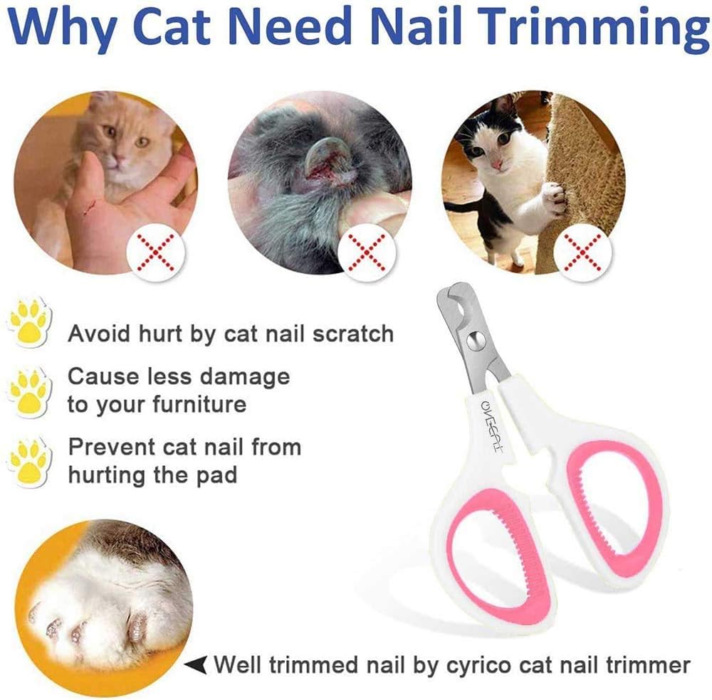 OneCut Pet Nail Clippers, Update Version Cat & Kitten Claw Nail Clippers for Trimming, Professional Pet Nail Clippers Best for a Cat, Puppy,Rabbit, Kitten & Small Dog,Sharp & Safe (Pink) - Image 3