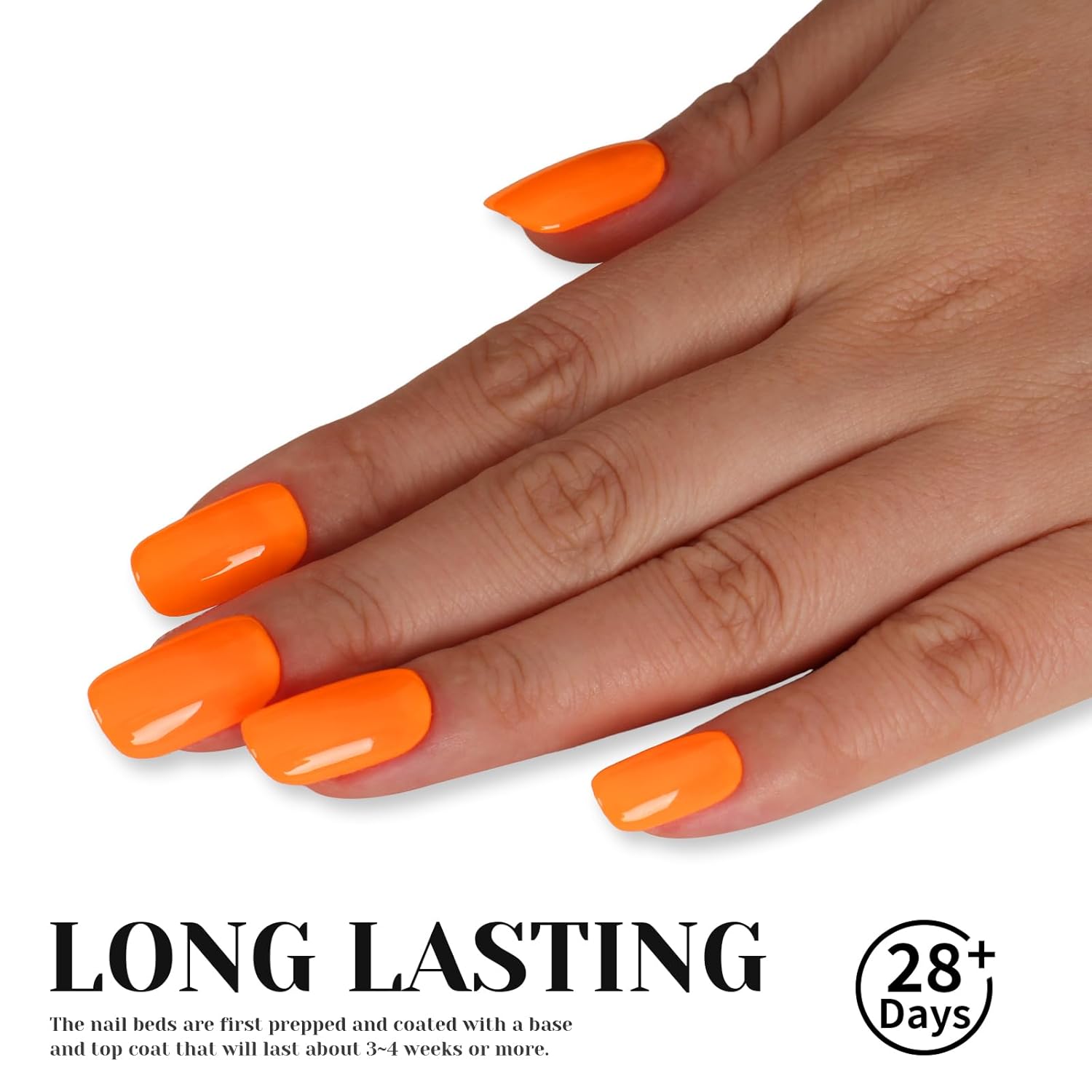 Orange Neon Gel Polish,15ml UV/LED Soak Off Bright Orange Gel Nail Polish Kit for Manicure Salon or DIY Nail Art at Home,Summer Holiday Color Gel - GP0085 - Image 3