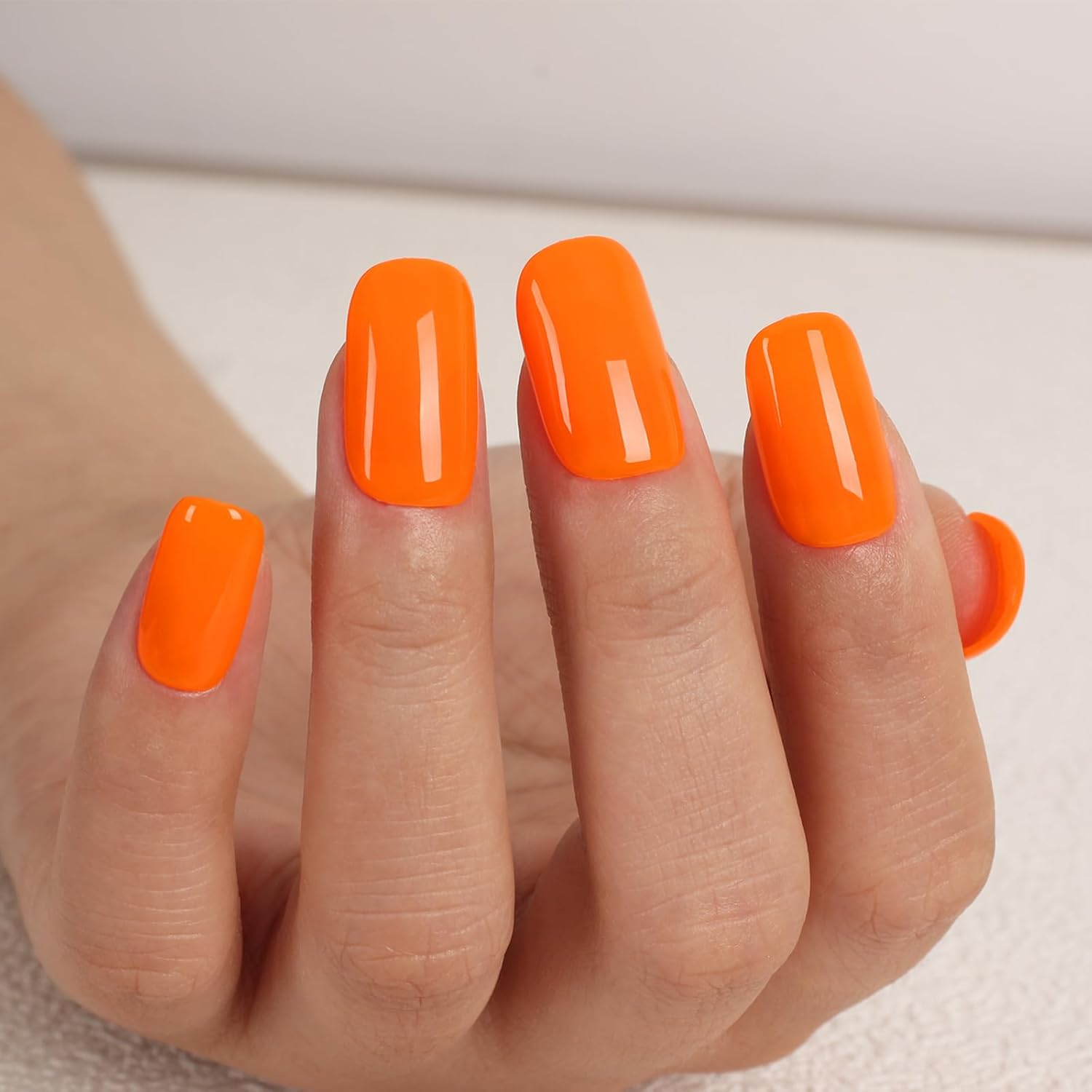 Orange Neon Gel Polish,15ml UV/LED Soak Off Bright Orange Gel Nail Polish Kit for Manicure Salon or DIY Nail Art at Home,Summer Holiday Color Gel - GP0085 - Image 5