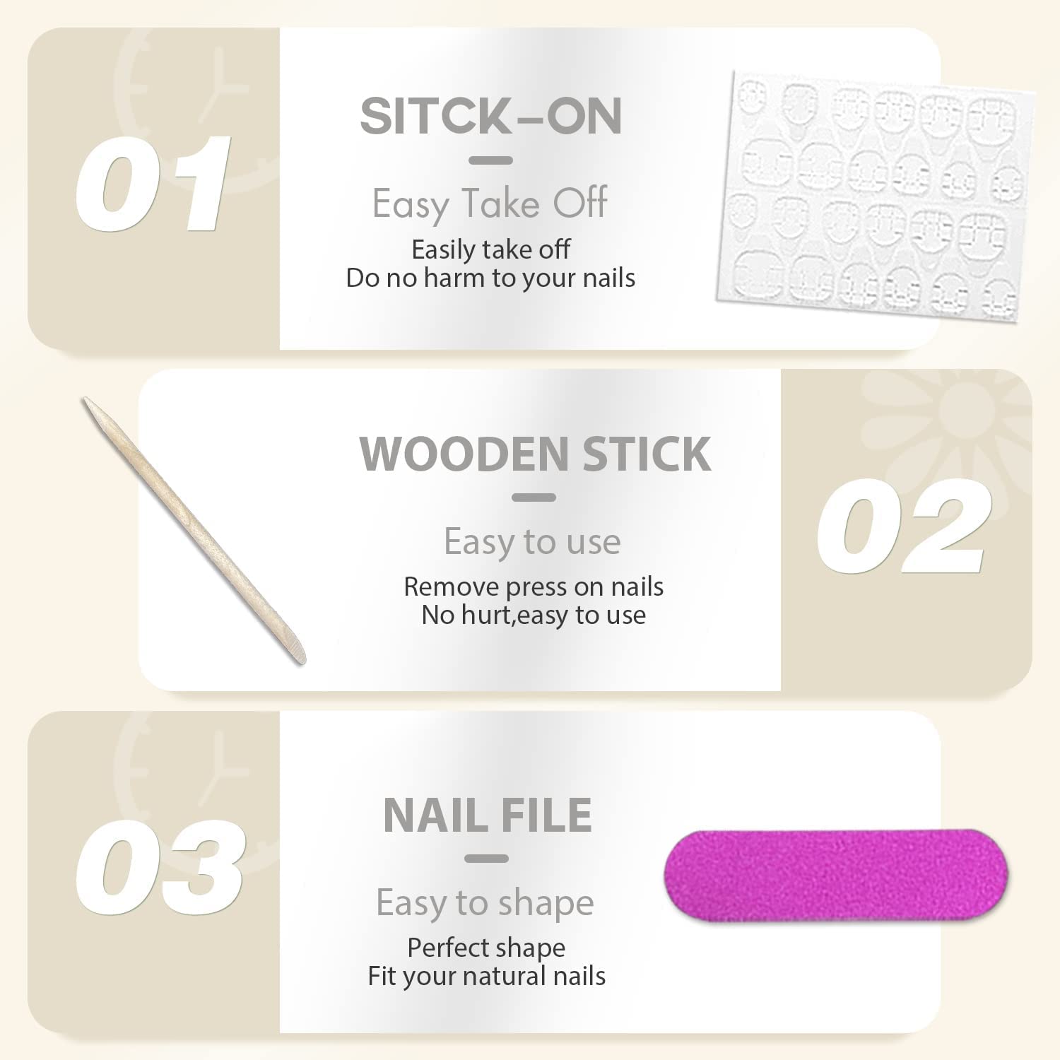 Orange Press on Nails Almond Shaped Nails Press ons, Medium Fake Nails Almond Acrylic Nails Glue on Nail Medium Length False Nail for Women Thick Natural Gel Stiletto 24Pcs - Image 9